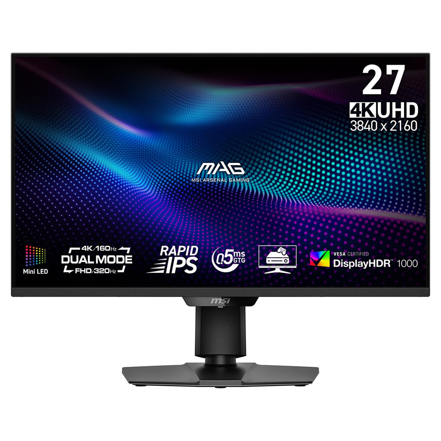 Monitor Gaming MSI MAG 274UPDF E16M, 27", 4K UHD Rapid IPS Mini-LED, 160Hz, 0.5ms, HDMI+DP+USB-C - Zezë