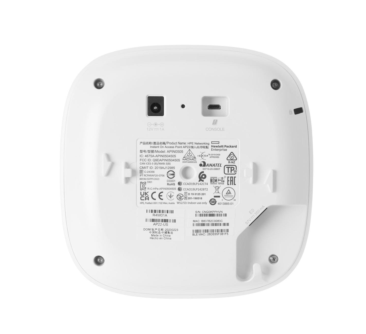 Access Point HP Aruba Instant On AP22 / Wi-Fi 6 / Dual-Band / 574 + 1201Mbps / 1x Gigabit Ethernet / PoE – Bardhë - 2