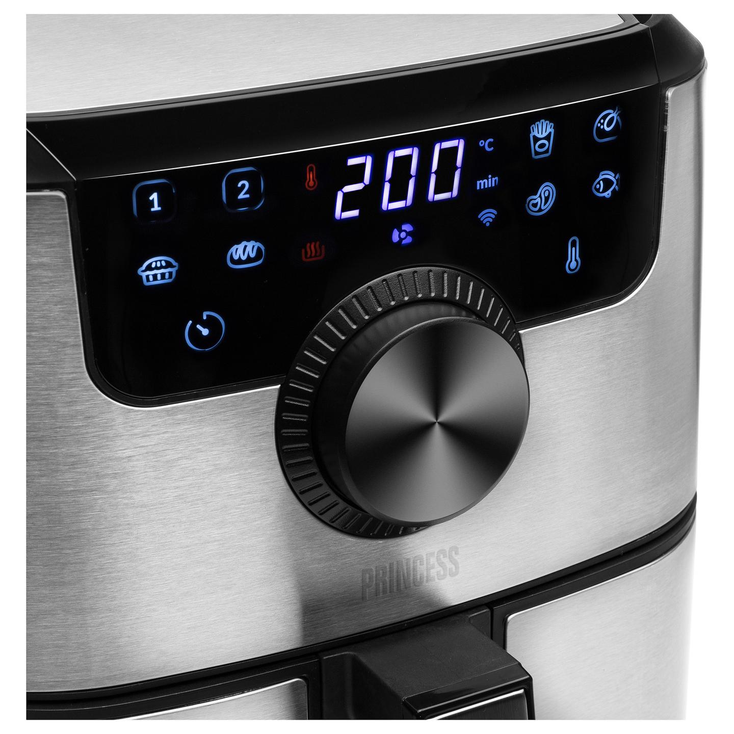 Fryer Princess Smart Aerofryer / 182037 / 4.5L / 1500W / 8 Programe / 80–200°C / LCD / Wi-Fi / Keep Warm – Argjend/Zezë - 11