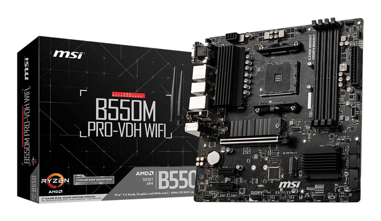 Pllakë Amë MSI B550M PRO-VDH WIFI / AMD B550 / AM4 / mATX / DDR4 / PCIe 4.0 / Wi-Fi - 2