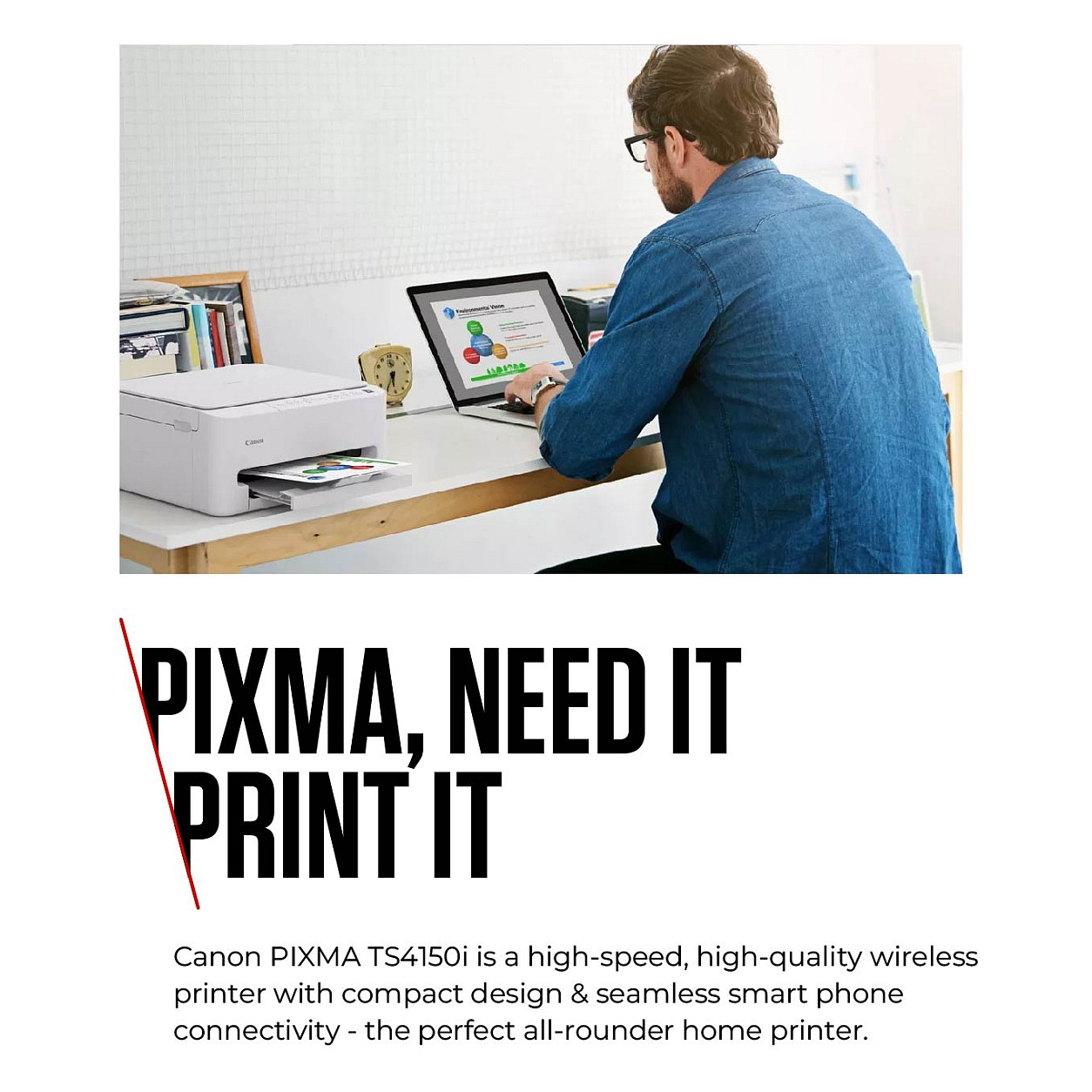 Printer Multifunksional Canon PIXMA TS4150i / 3‑in‑1 / 14ppm / Wi‑Fi – Bardhë - 14