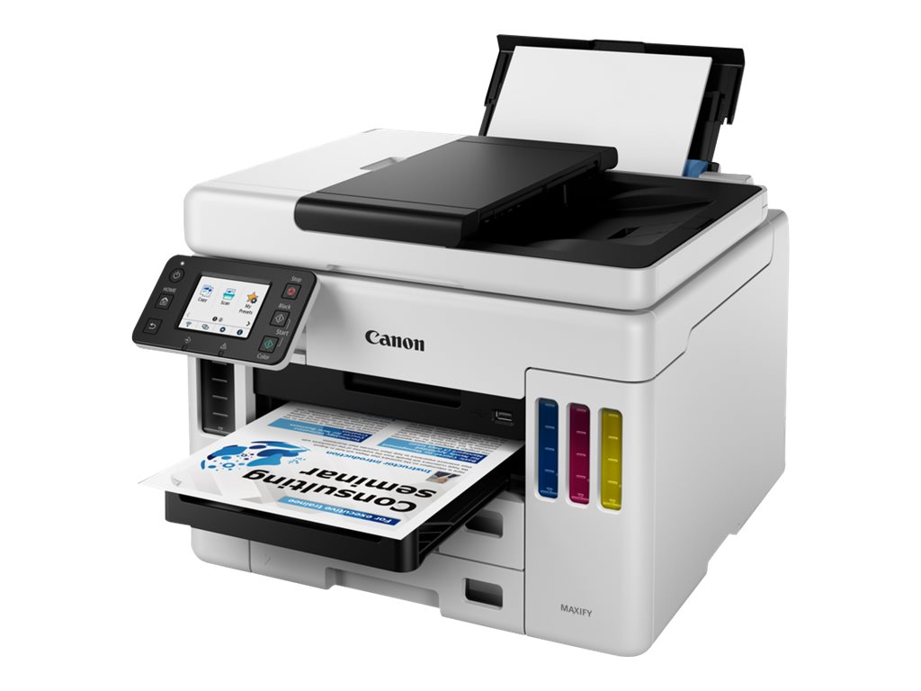 Printer Inkjet CANON PIXMA GX7040 / Print, Scan, Copy / ADF / A4 / Color / up to 24 ipm / USB, Wifi, LAN / e bardhë - 2