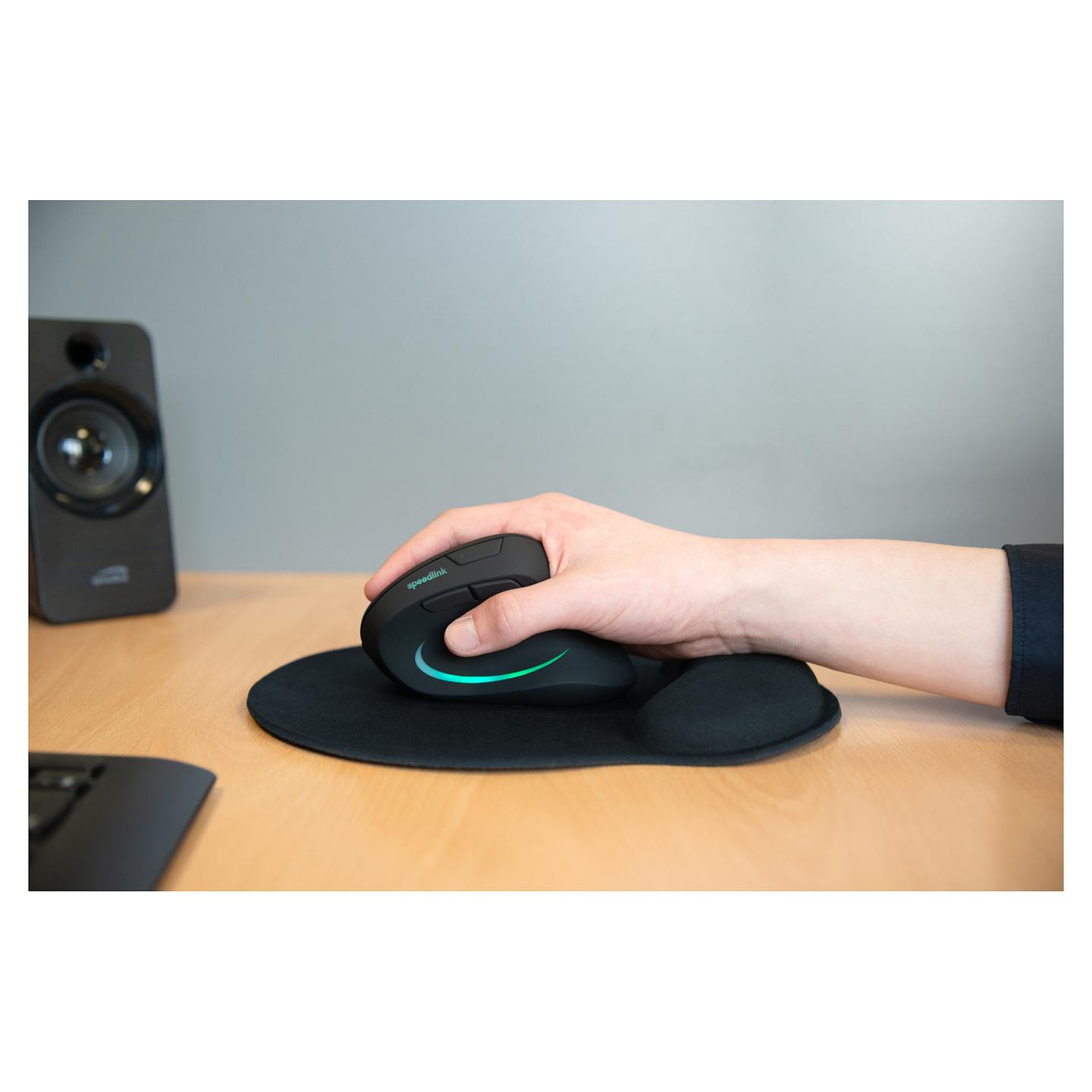 Mauspad SPEEDLINK VELLU, Memory Foam, Mbështetëse për Kyçin, Sipërfaqe Tekstili, 230 × 254 × 25mm - Zezë - 4