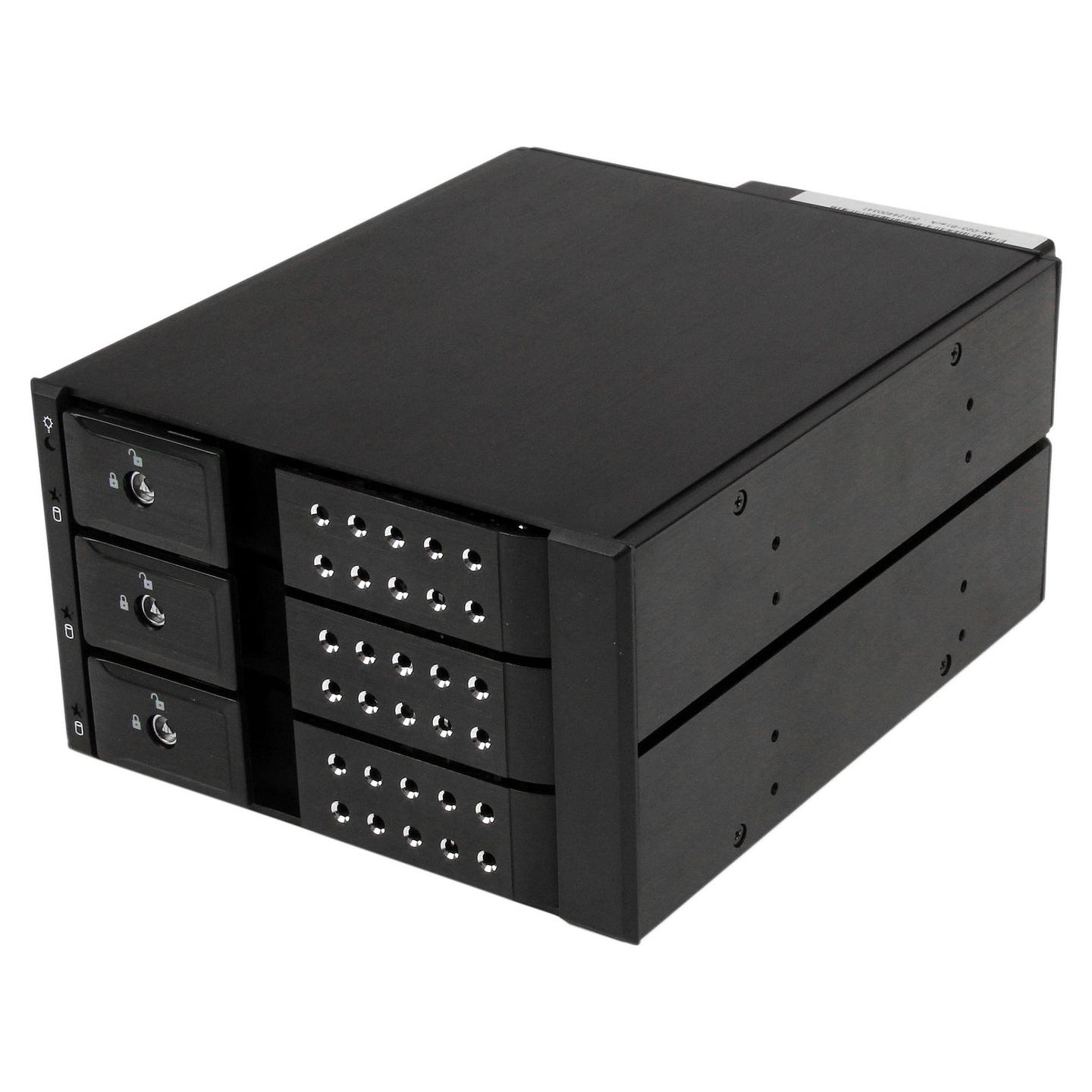 Kontroller për HDD StarTech.com HSB3SATSASBA, 3x 3.5", SATA III, SAS II, Hot-Swap, 6 Gbit/s, Ventilator, Alumin – Zezë