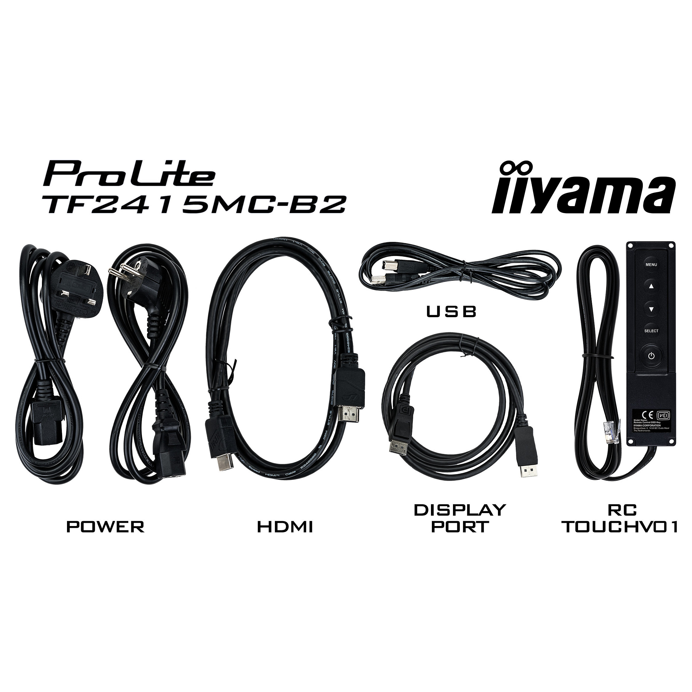 Monitor IIYAMA TF2415MC-B2 / 23.8″ / Full HD VA LED Touch / 75Hz / 16ms / USB + VGA + HDMI + DP - Zezë - 12
