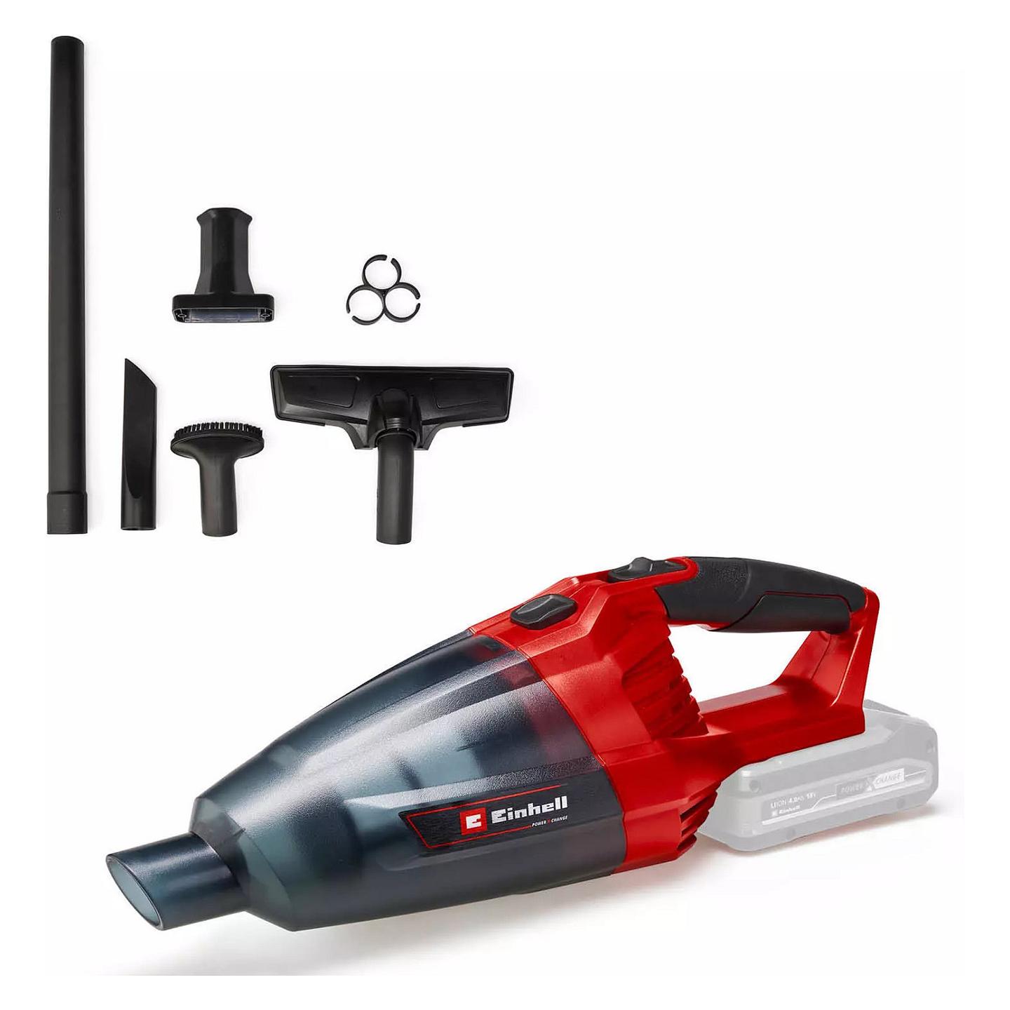 Fshesë Dore Einhell TE-VC 18 Li-Solo / 18V / 4.2kPa / 540ml / Power X-Change / Pa Bateri dhe Karikues - Zezë/Kuqe