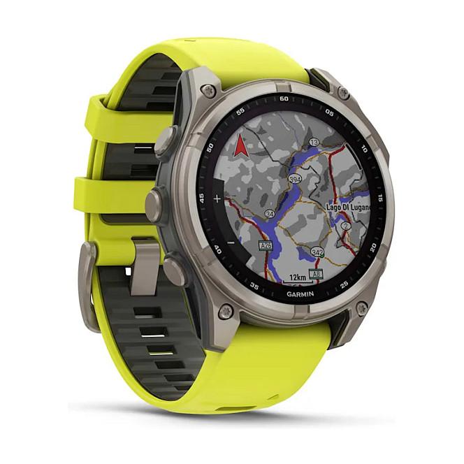 Orë e mençur Garmin fēnix 8 Solar Sapphire, 47mm, MIP 1.3", GPS Multi-Band, 32GB, Titanium - Verdhë/Hiri - 3