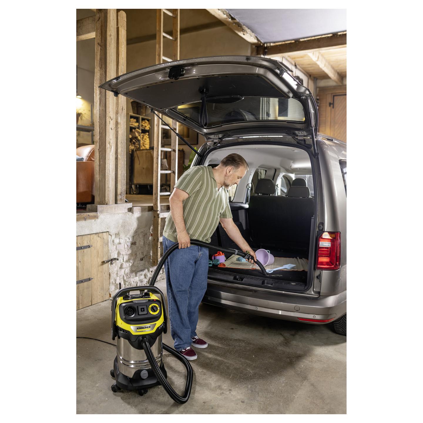 Fshesë Elektrike Kärcher WD 7 Control P S 30/6/35/T, 1400W, 30L, Thithje e Thatë dhe e Lagësht, Kontroll Bluetooth, Pastrim i Filtrit – Verdhë/Argjend/Zezë - 9
