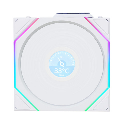 Ftohës për Kasë Lian Li UNI FAN TL LCD Wireless / 120mm / 0-1900 RPM / LCD / RGB / PWM – Bardhë