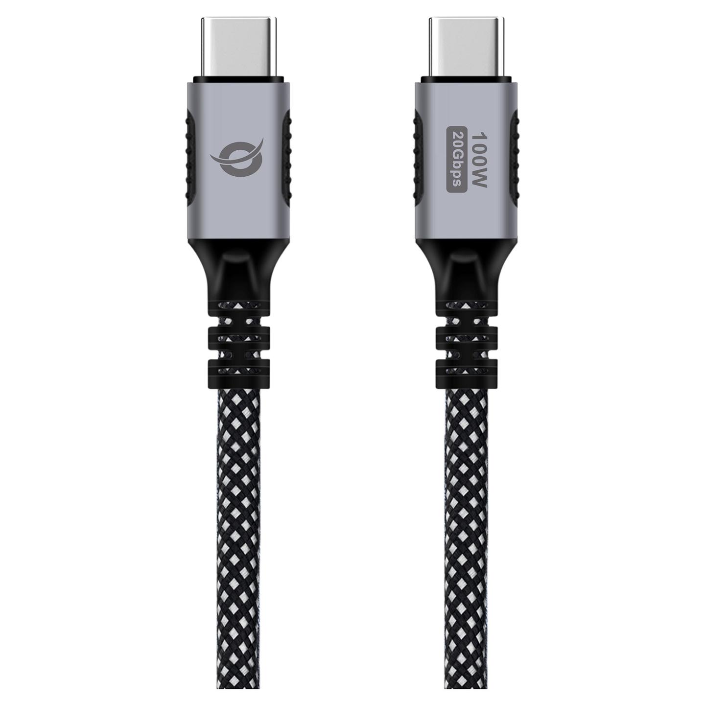 Kabllo USB Conceptronic ETTA07B12 / USB-C në USB-C / USB 3.2 Gen 2x2 / 20 Gbit/s / PD 3.0 100W / 4K/60Hz / E-Mark / 1.2m - Zezë