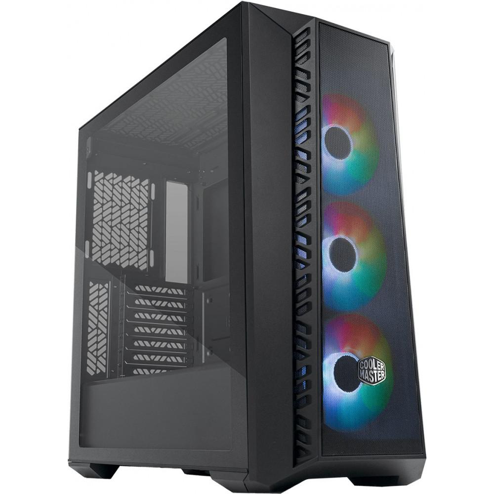 Kasë Cooler Master MasterBox 520 Mesh / Midi-Tower / Xham i Temperuar / 3x120mm ARGB / E-ATX / USB 3.2 Gen2 Type-C – Zezë