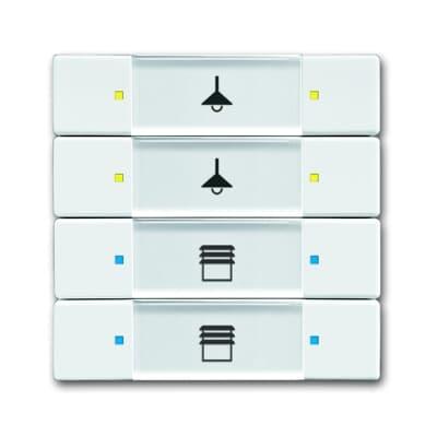 Sensor Butonash KNX Busch-Jaeger 6127/02-84, 8 Butona, Multifunksional, Platform 63 - Bardhë