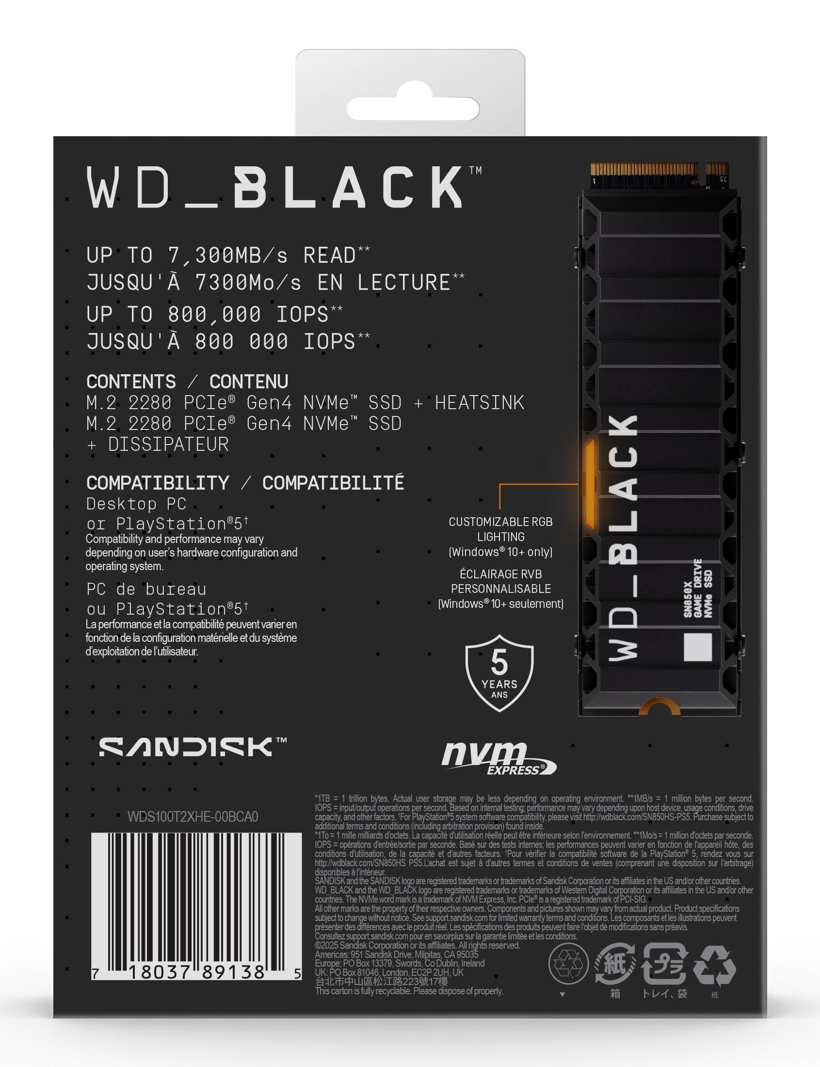 SSD e Brendshme Western Digital WD_BLACK SN850X / 1TB / M.2 PCIe 4.0 - 6