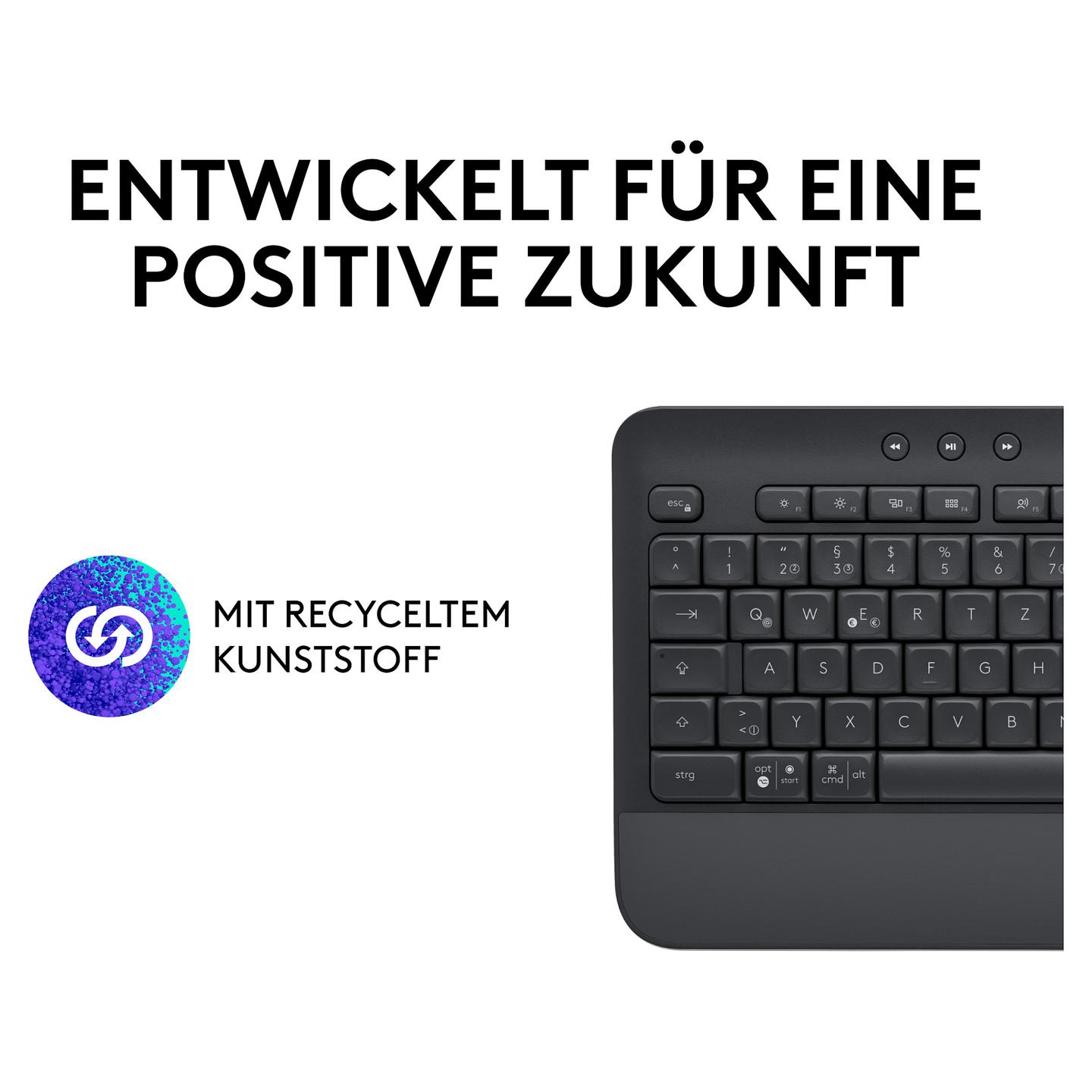 Tastierë pa kabllo Logitech Signature K650 / Bluetooth + USB / QWERTZ / Logi Bolt / NumPad - Grafit - 8