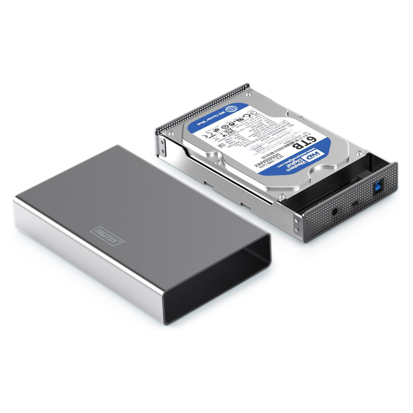 Këllëf për Disqe DIGITUS DA-71106-1, USB 3.0, SATA III, HDD/SSD 2,5" dhe 3,5", deri 16TB, Alumin - 11