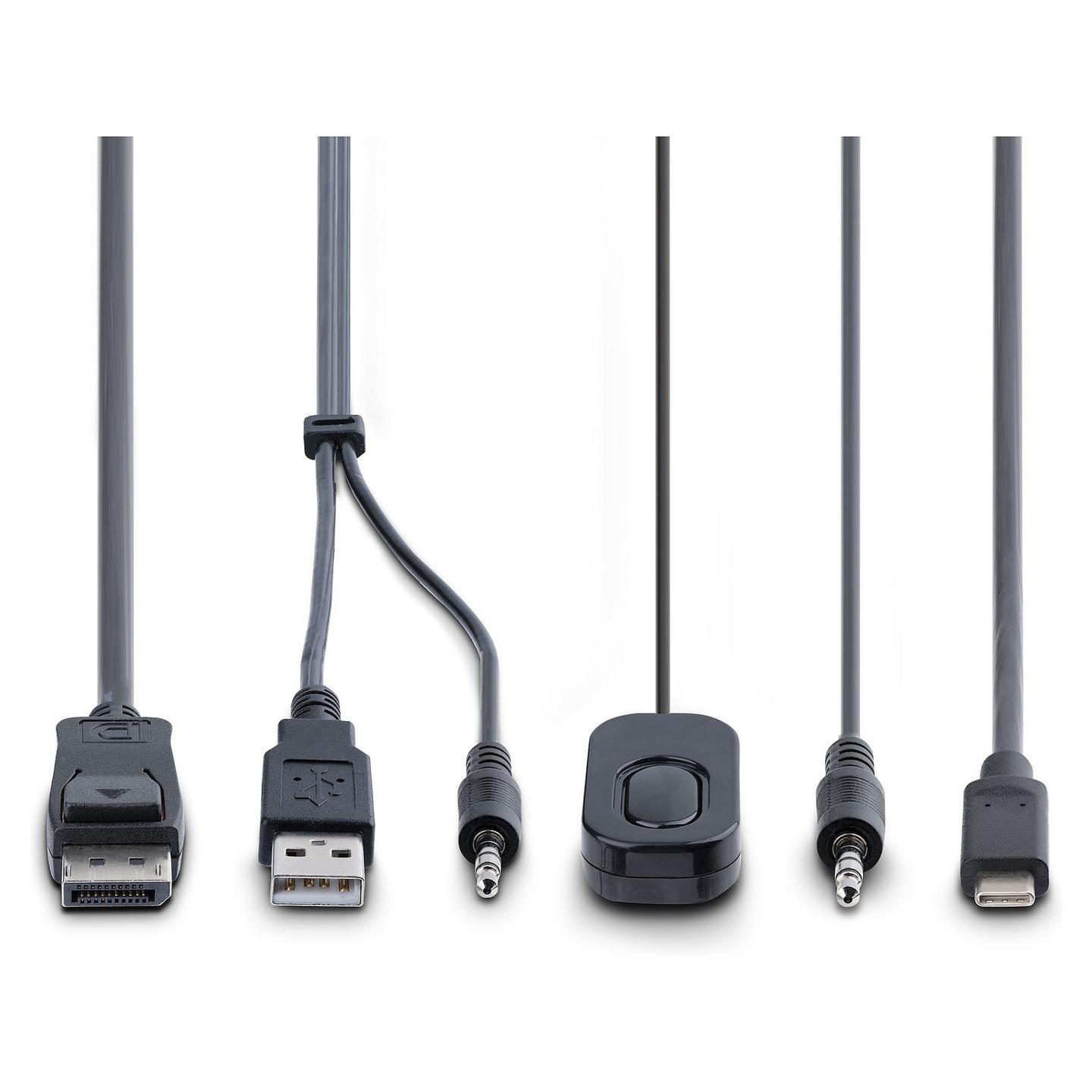 KVM Switch StarTech.com C2-D46-UAC-CBL-KVM, 2 porta, USB-C dhe DisplayPort, 4K 60Hz, kabllo të integruara - Zezë - 6
