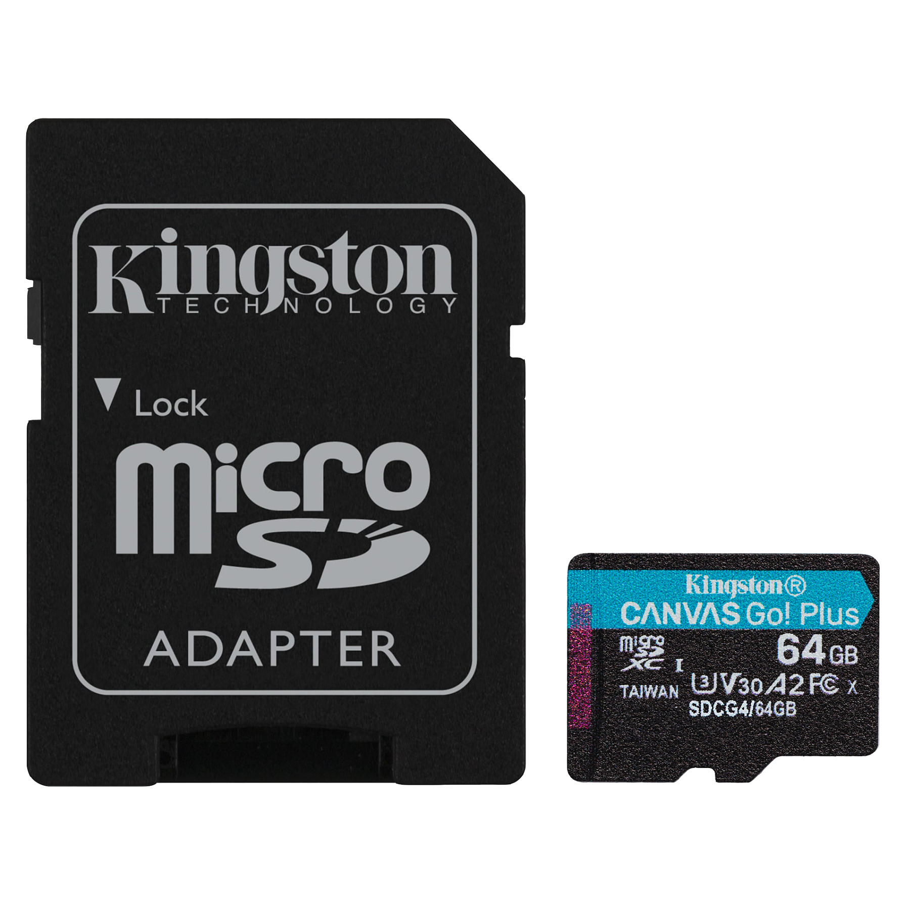Kartë Memorie SD CARD KINGSTON 64GB microXC Canvas Go Plus Gen4 200MB/s A2 U3 V30 + Adapter - 1