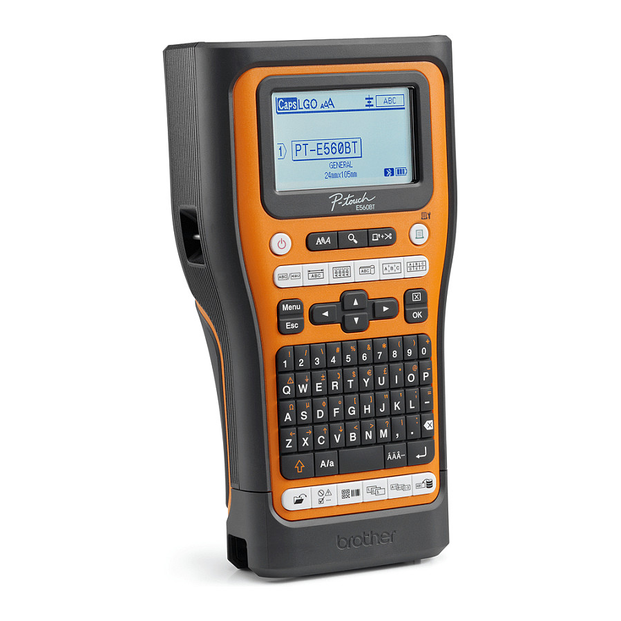 Printer Label Mobile Brother PT-E560BTSP / Për Etiketa / Termal / 180 DPI / 24mm / 30 mm/sec / USB + Bluetooth - Portokalli - 3