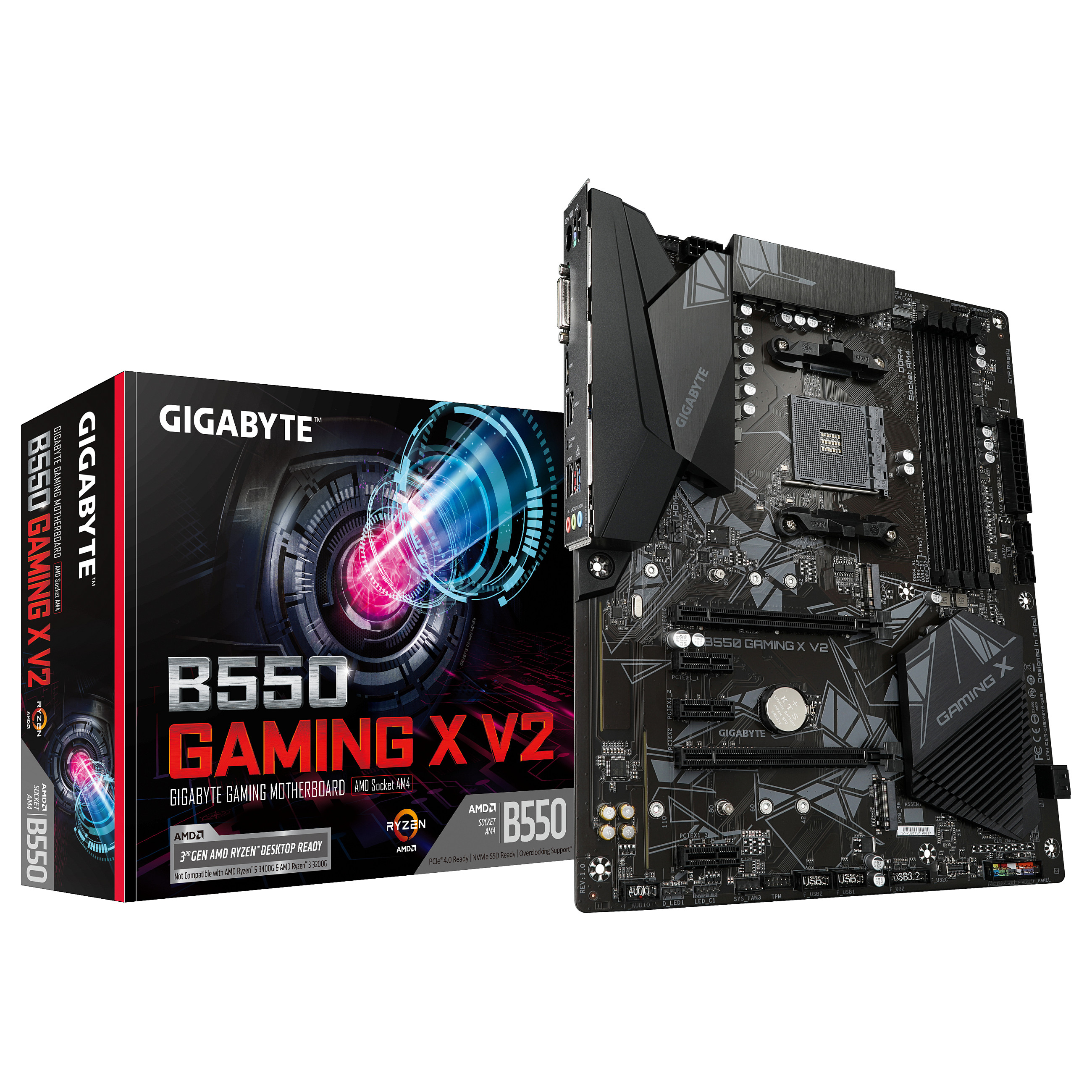 Pllakë Amë AMD AM4 Gigabyte B550 Gaming X V2 / DDR4 / HDMI+DVI - 1