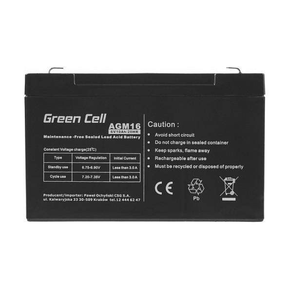 Bateri Green Cell AGM16, 6 V, 10 Ah, AGM VRLA – Zezë - 5