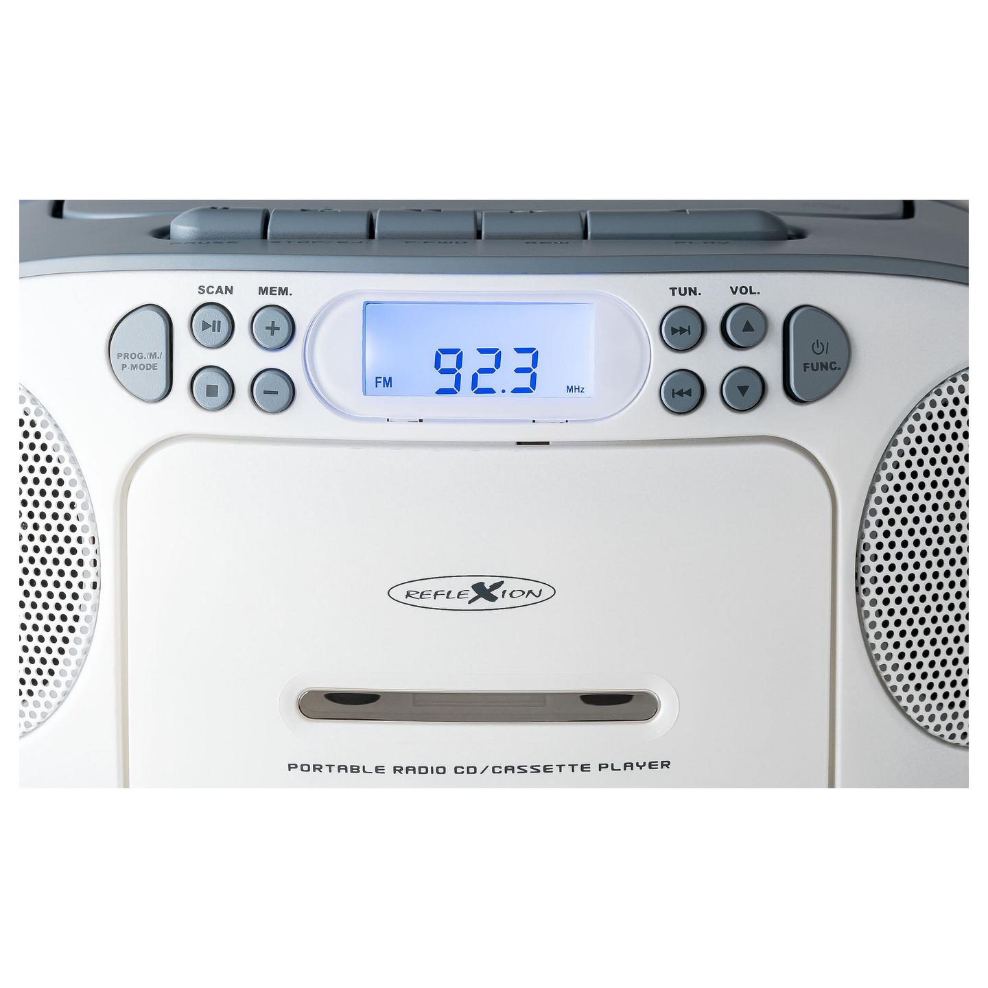 Radio portative Reflexion RCR2260, FM, PLL, 20 W RMS, Ekran LCD, Dalje për Kufje 3,5 mm - Bardhë, kaltër - 4