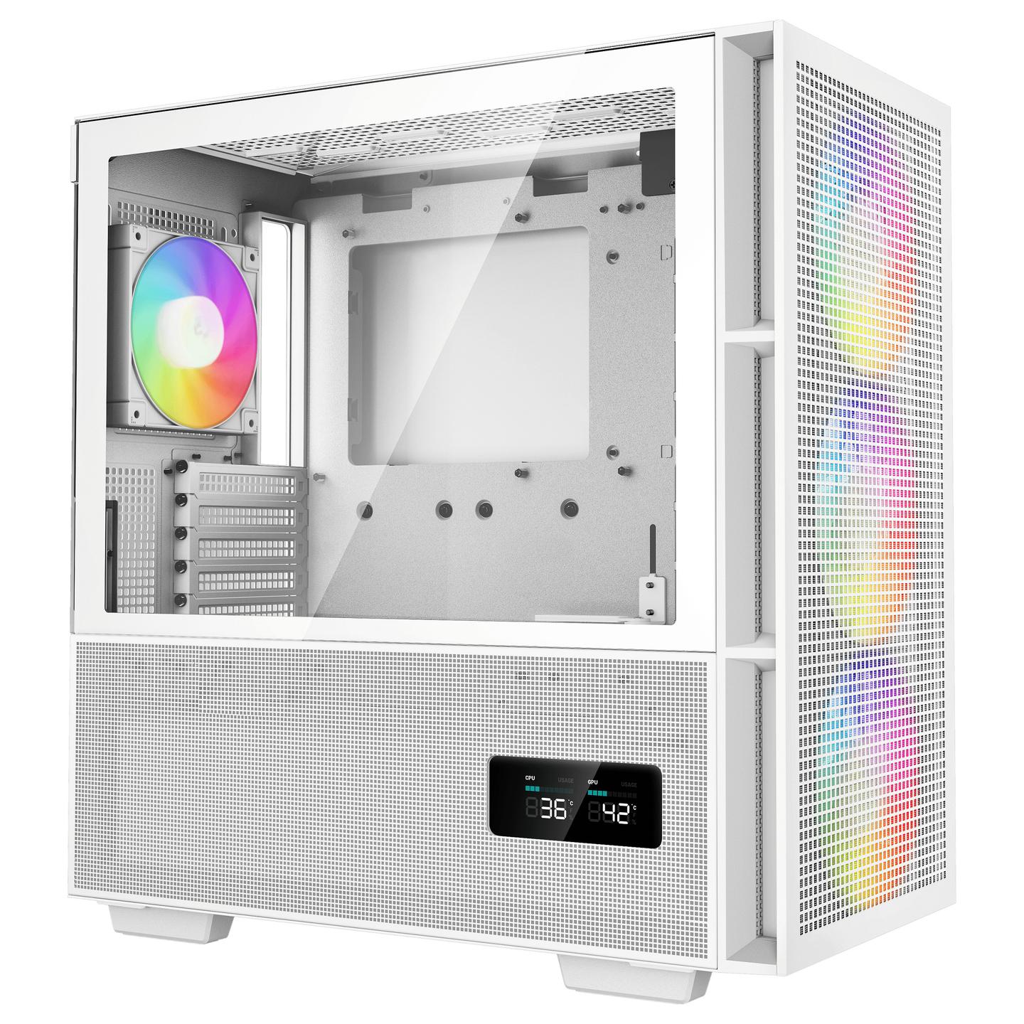 Kasë DeepCool CH560 Digital, Mid Tower, ATX, Tempered Glass, ARGB - Bardhë - 2