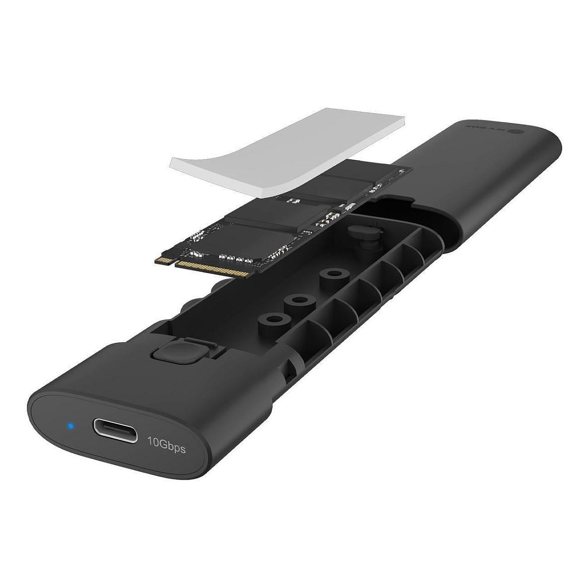 Kuti e Jashtme për SSD ICY BOX Spade Case 1806, M.2 NVMe PCIe, USB-C 3.2 Gen 2, 10 Gbps, deri në 2 TB – Zezë - 2