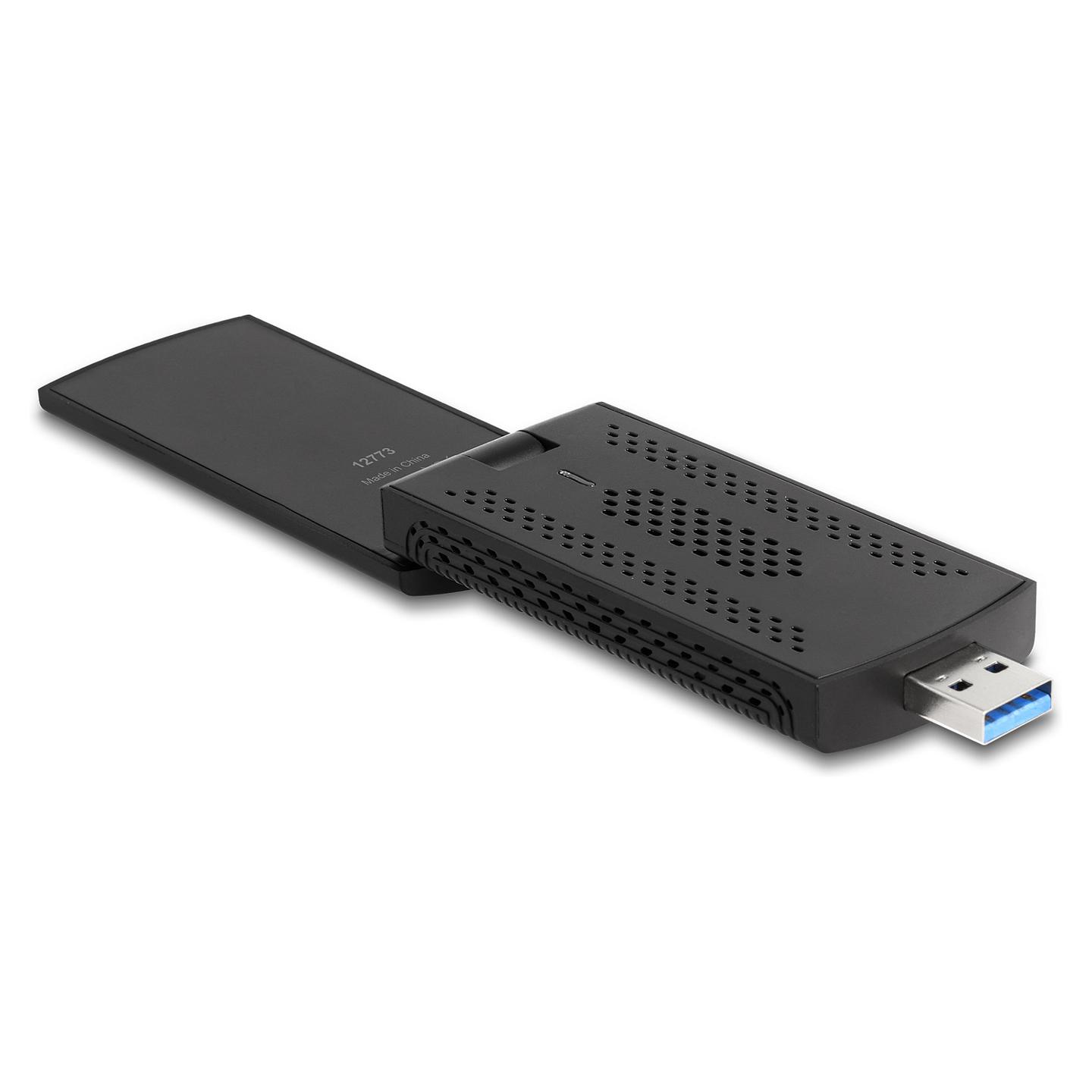Adapter Rrjeti USB DeLOCK 12773 / Wi-Fi 6E / AX3000 / 2.4 GHz + 5 GHz + 6 GHz / USB 5 Gbps - Zezë - 3