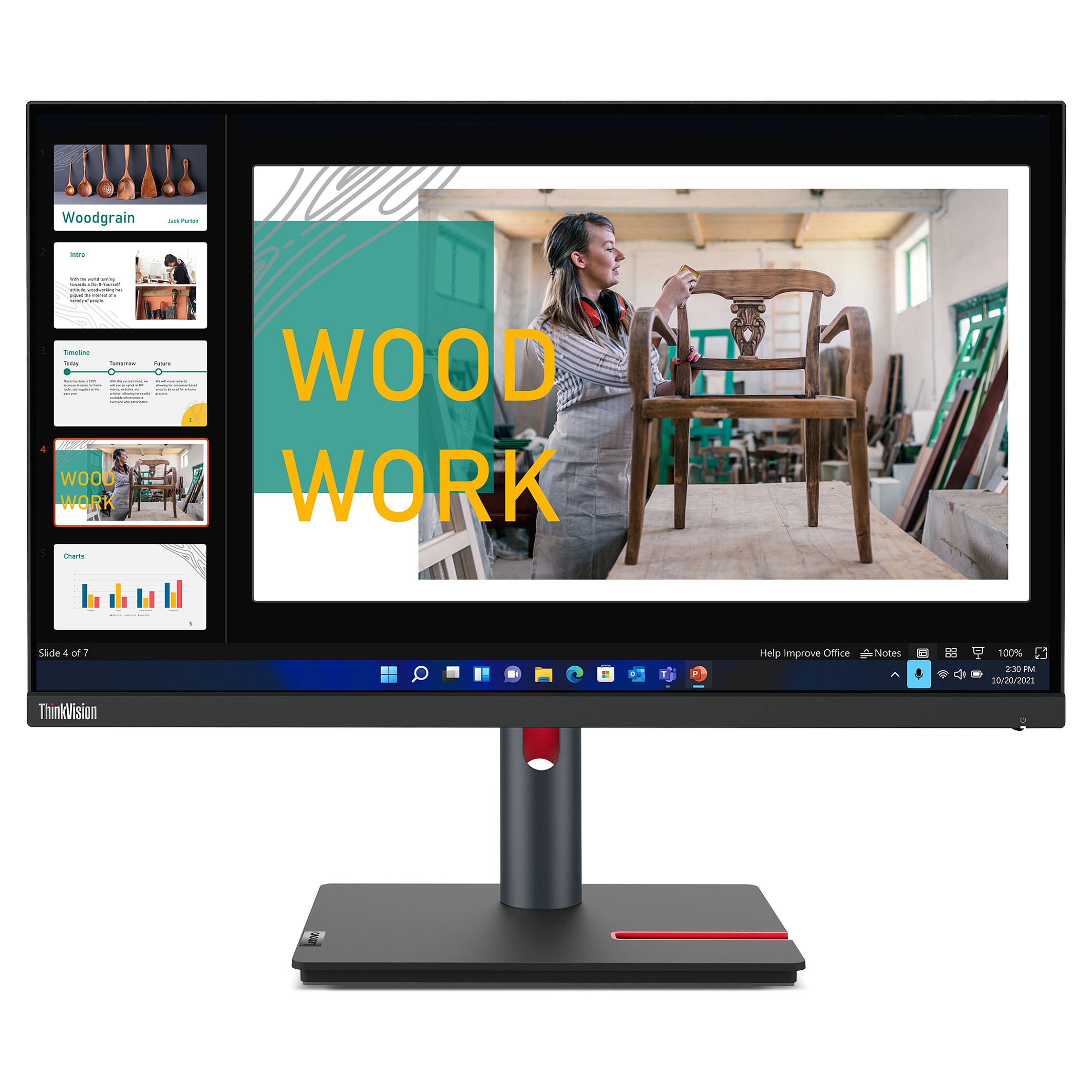 Monitor Lenovo 60.5cm/23.8" (2560x1440) Lenovo ThinkVision P24q-30 16:9 QHD IPS 60Hz 4ms HDMI DP USB Vesa Zi - 5
