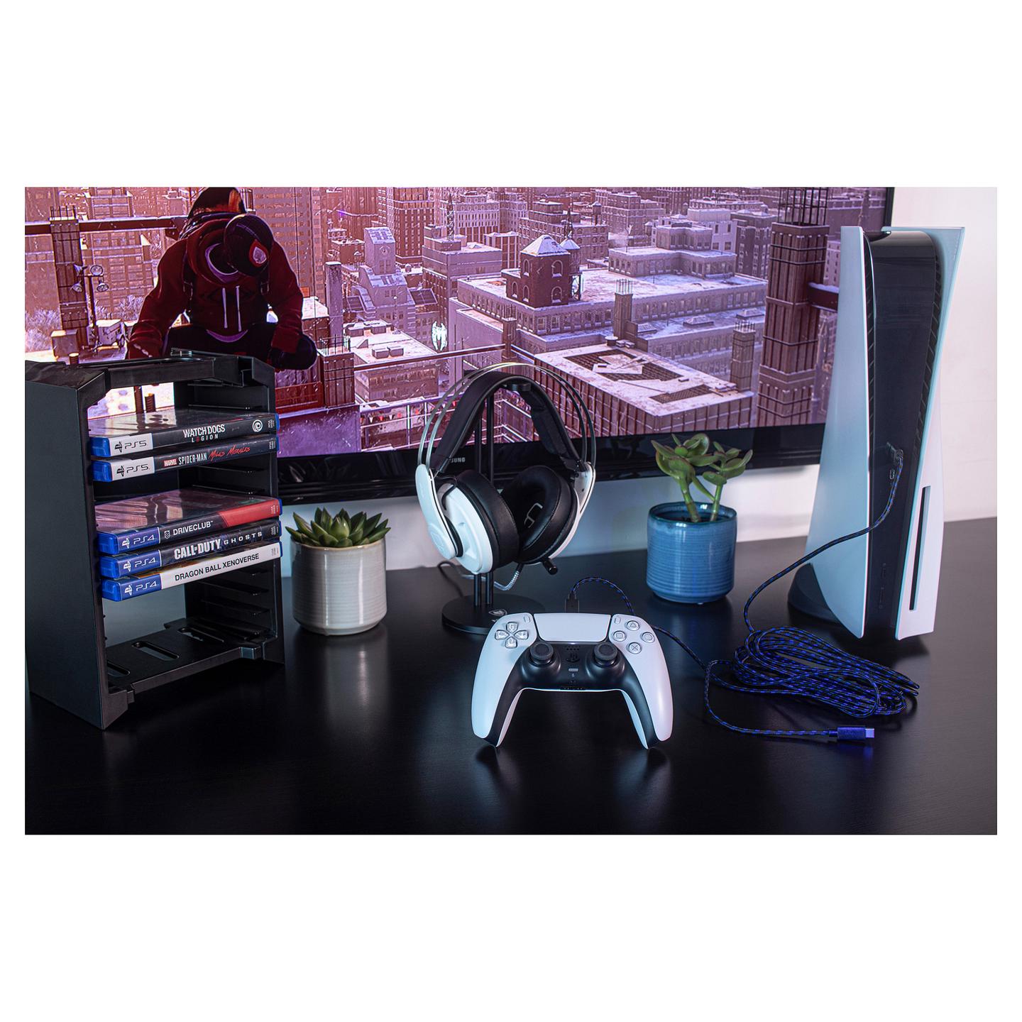 Aksesorë për Konsolë Venom VS5002 / PlayStation 5 / Dual Play & Charge Cable / USB-A në 2x USB-C / 3 m – Zezë/Blu - 5