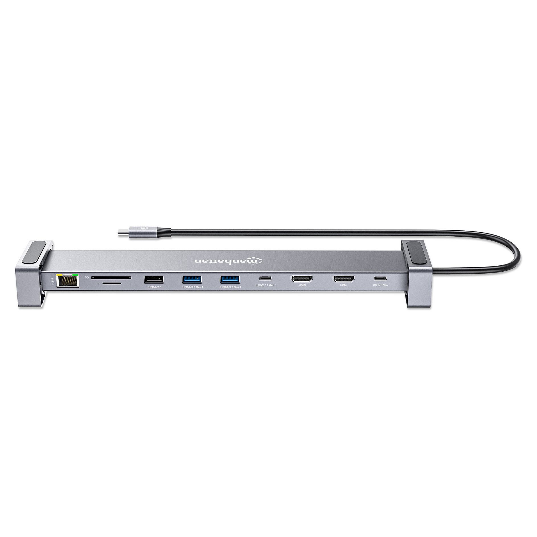 Docking station MANHATTAN / 10-in-1 / 4K / USB-C / PD / 2xHDMI - 4