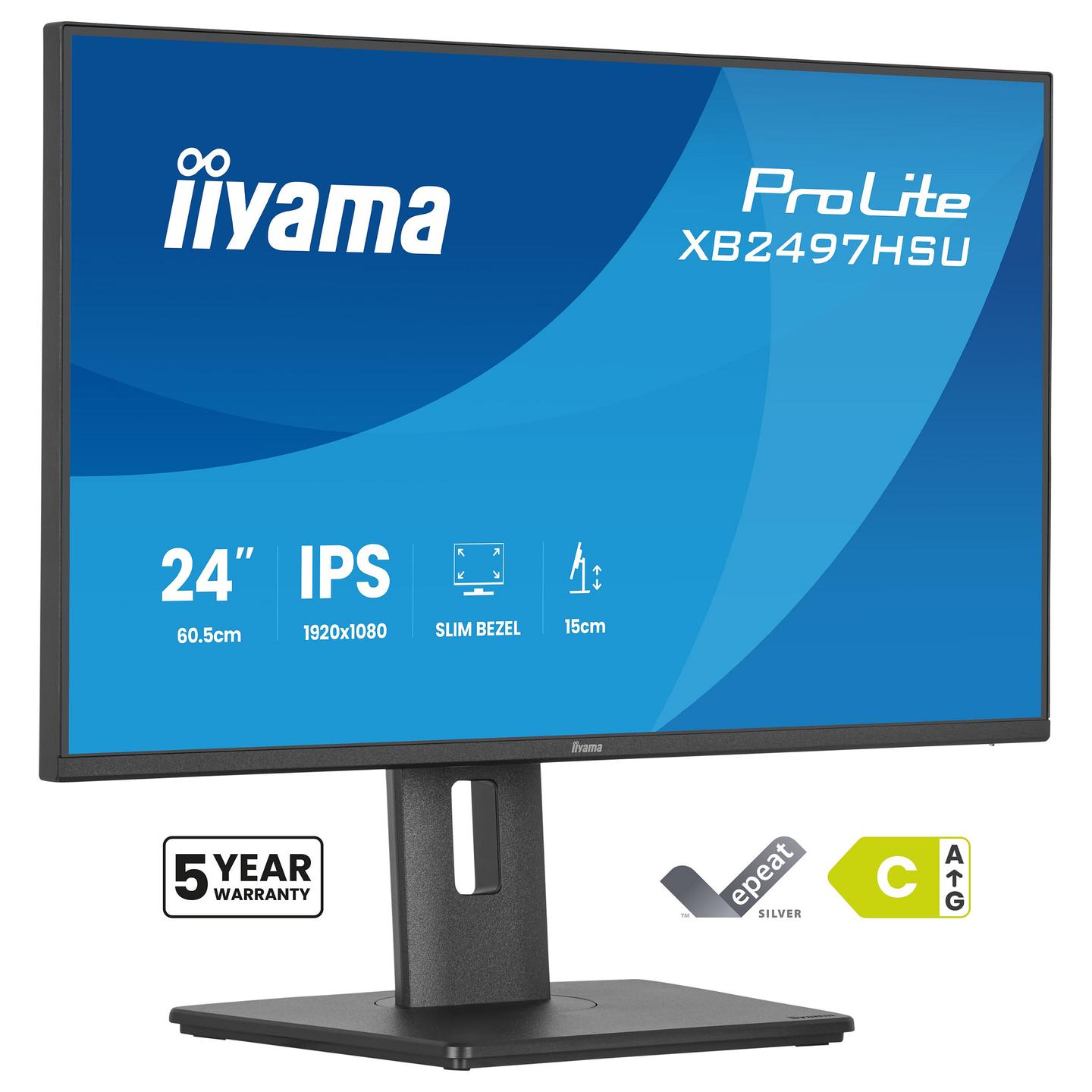 Monitor iiyama ProLite XB2497HSU-B1 / 23.8" / Full HD LED IPS / 100Hz / 4ms / HDMI+DP+USB - Zezë - 1
