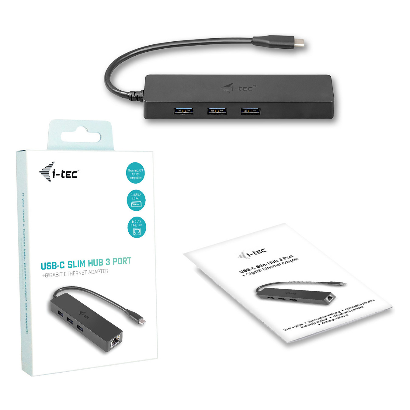 Hub D I-TEC USB-C SLIM + GLAN - 6