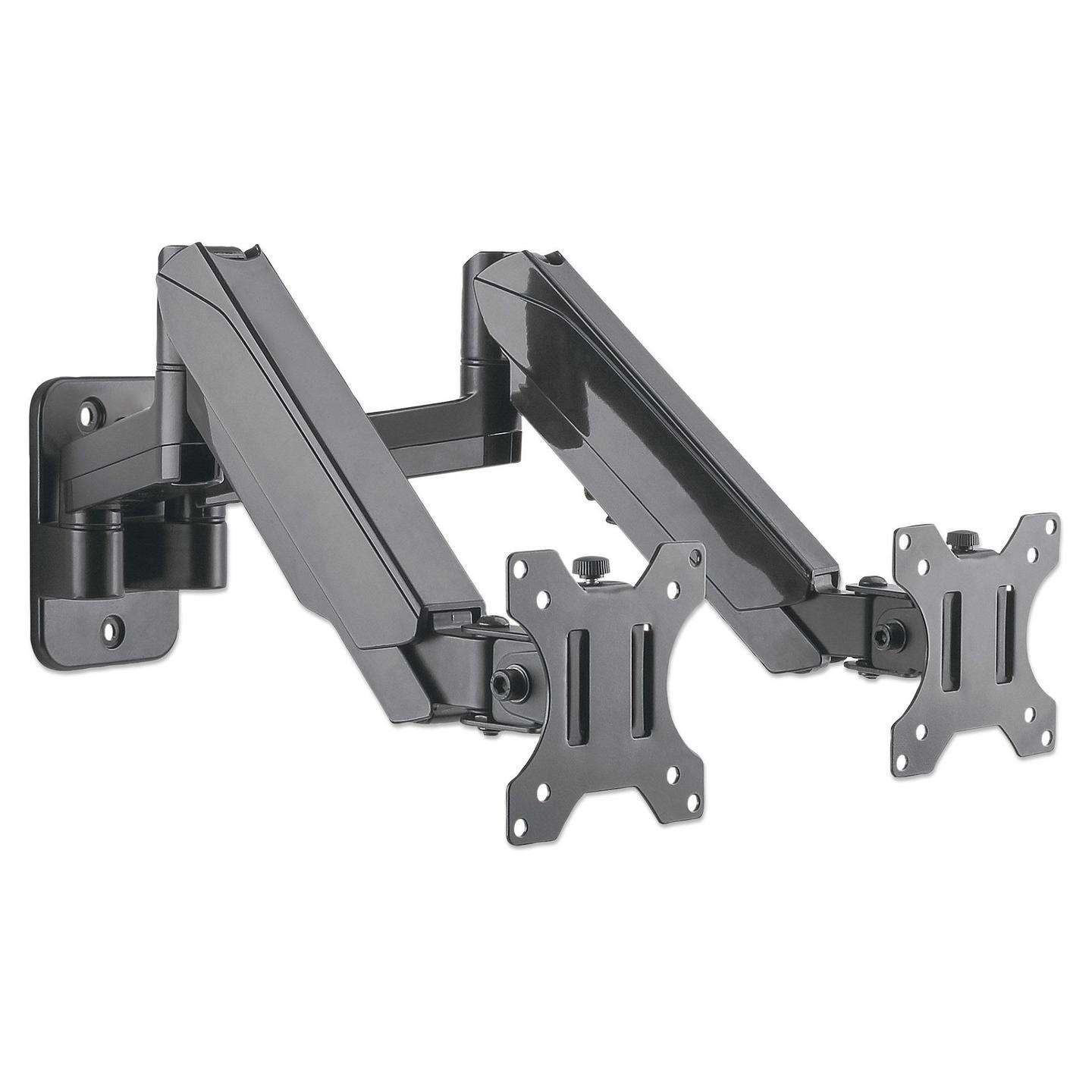Mbajtëse Muri për Monitor Manhattan 461627 / 2 Monitorë / 17"-32" / 8kg / Full Motion Gas Spring - Zezë - 3