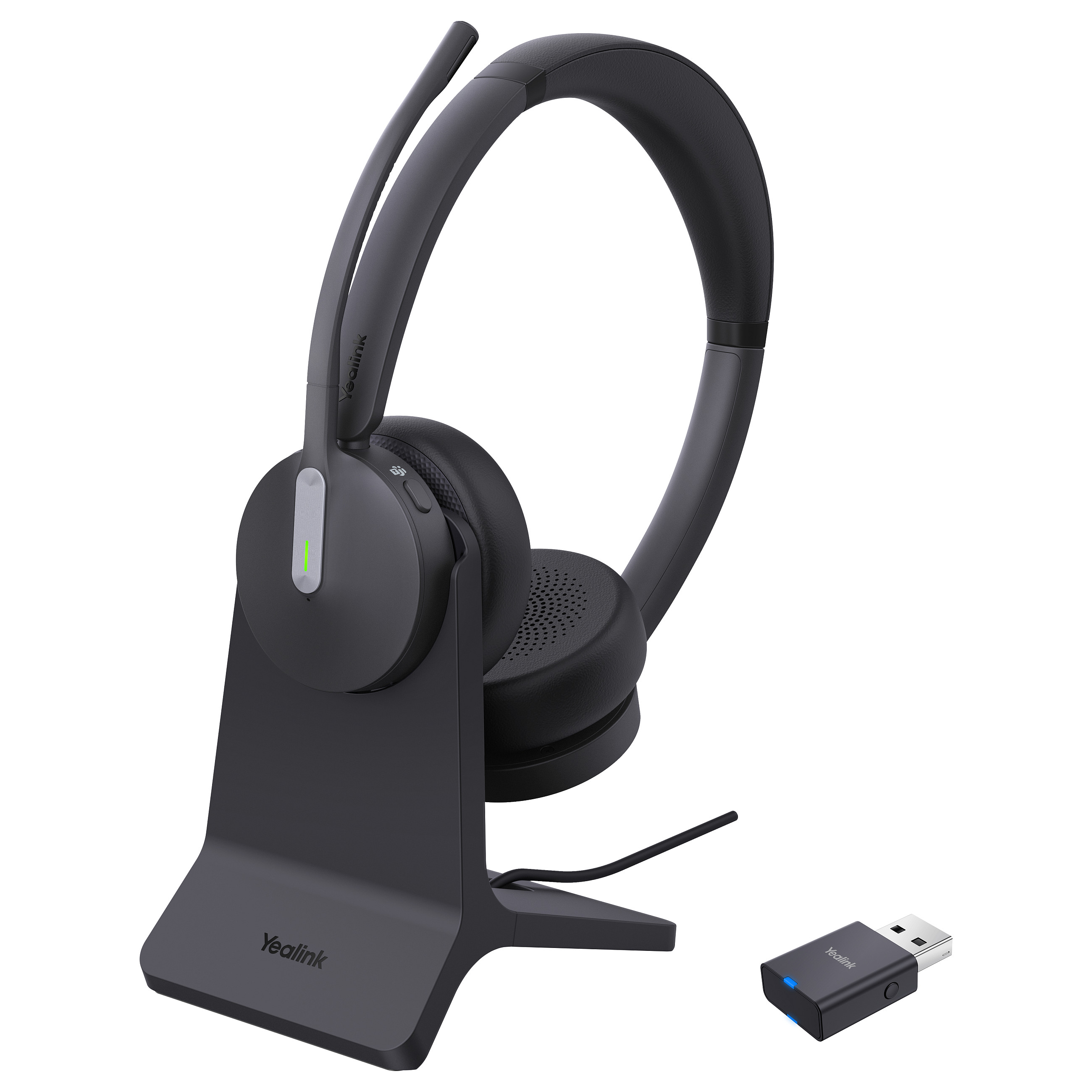 Kufje pa kabllo Yealink WH64 Hybrid Dual DECT Headset with Charging Stand for Microsoft Teams – Zezë - 1