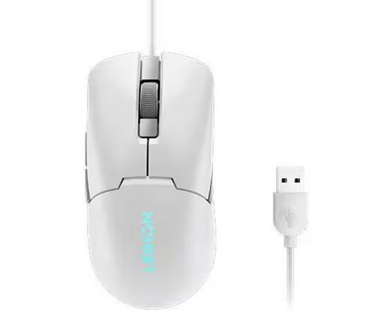 Maus Gaming Lenovo Legion M300s / RGB / deri në 8000 DPI / 6 butona / Omron microswitch mekanik / me kabllo - Bardhë - 4