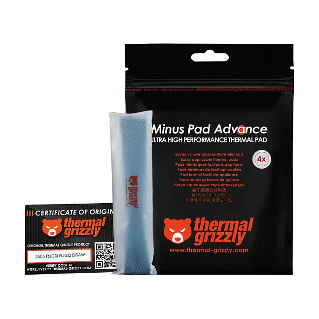 Pad Termik Thermal Grizzly Minus Pad Advance / 120×20mm / 2.0mm / 17 W/mK / 4 copë – Gri - 7
