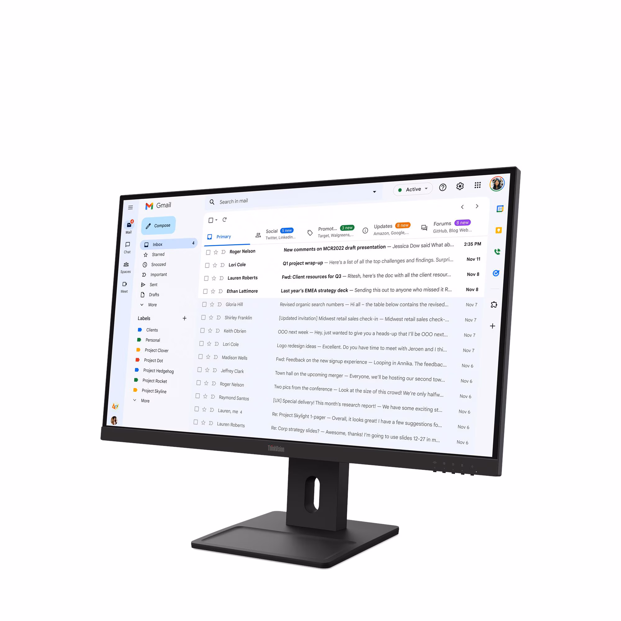 Monitor Lenovo ThinkVision E27-40 / 64BCMAT4EU / 27"/ Full HD IPS / 100Hz / 6ms / HDMI+DP+VGA - Zezë - 3