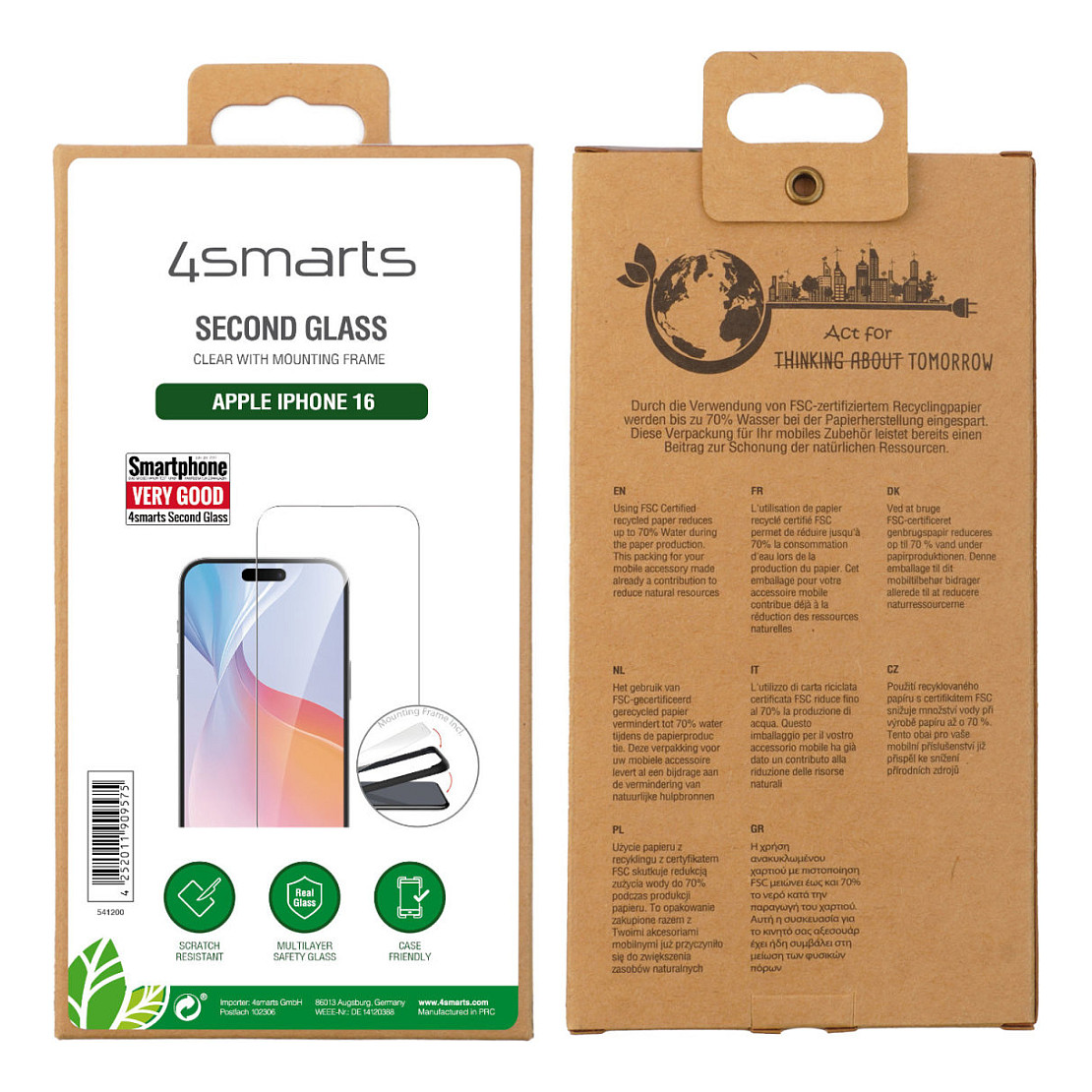 Aksesorë për telefon 4smarts / Second Glass Screen Protector / Mounting Frame / iPhone 16 - 7