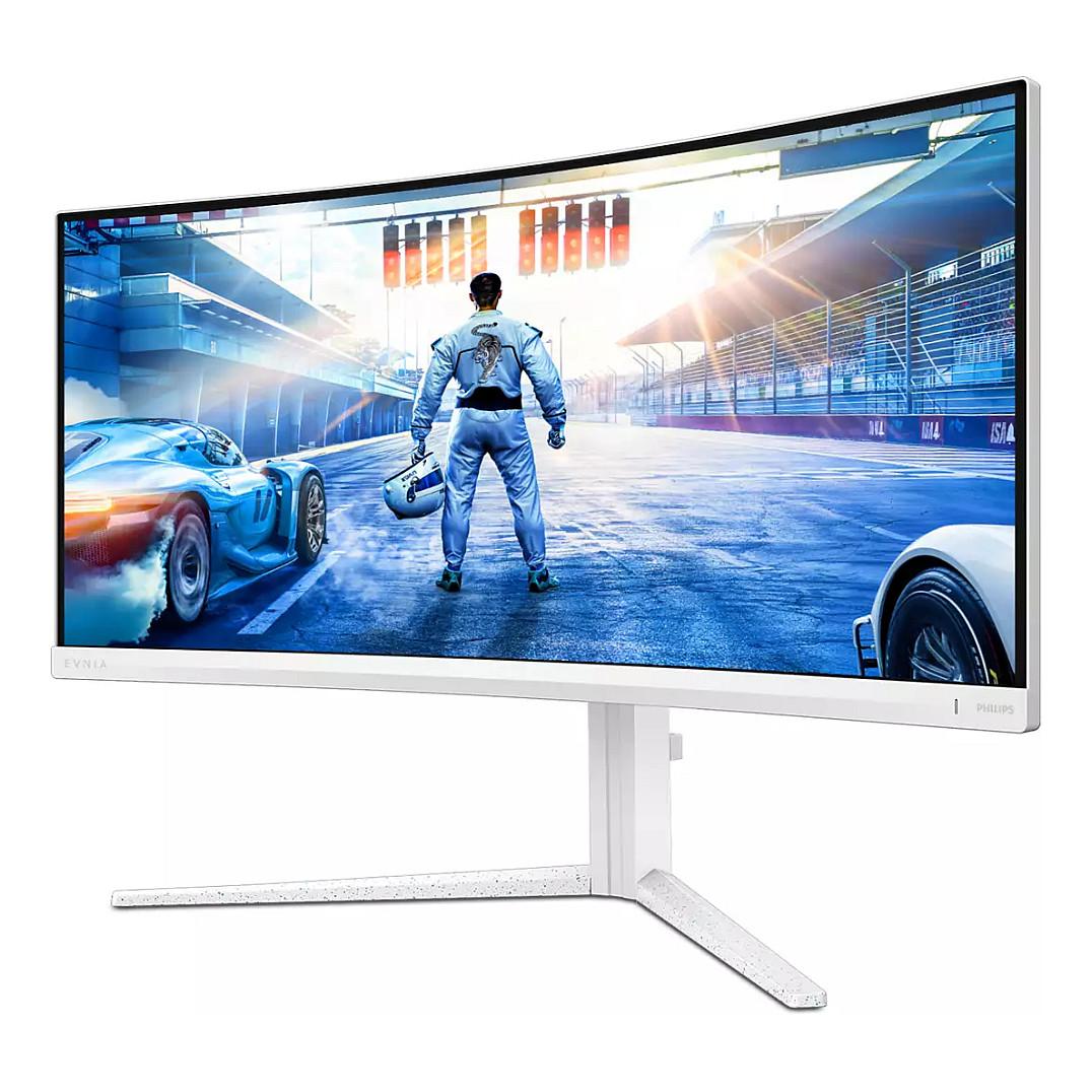Monitor Gaming Philips 34M2C5601QA/00, 34", UWQHD Fast VA Curved, 200Hz, 1ms, 2xHDMI+DP+USB-C+USB - Bardhë - 3