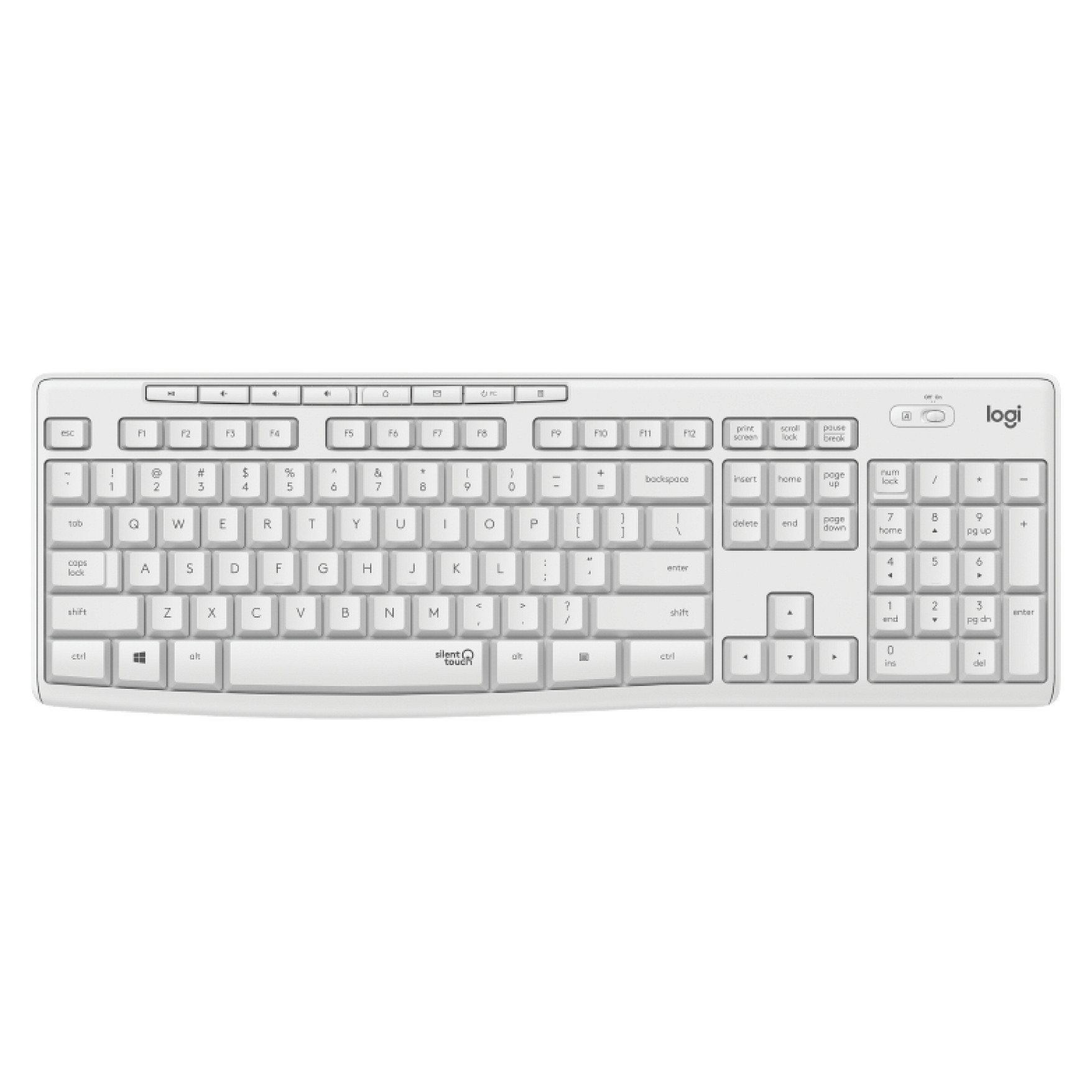 Combo (Tastierë&Maus) Logitech MK295 Silent Wireless Combo / Wireless / RF 2.4 GHz / QWERTZ / Full-Size / SilentTouch – Bardhë - 4