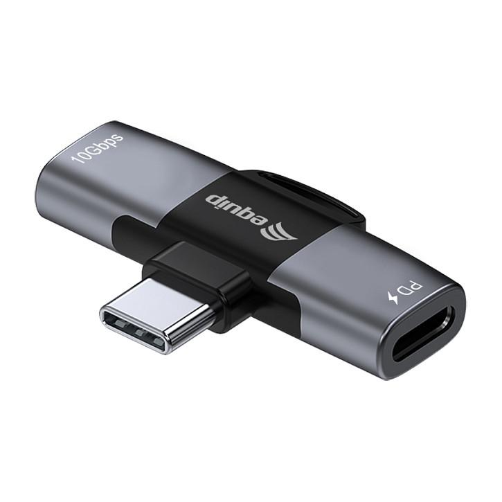 Adapter USB Equip 133479 , USB-C Mashkull në 2x USB-C Femër , USB 3.2 Gen 2 , 10Gbps , PD 100W , OTG - Gri