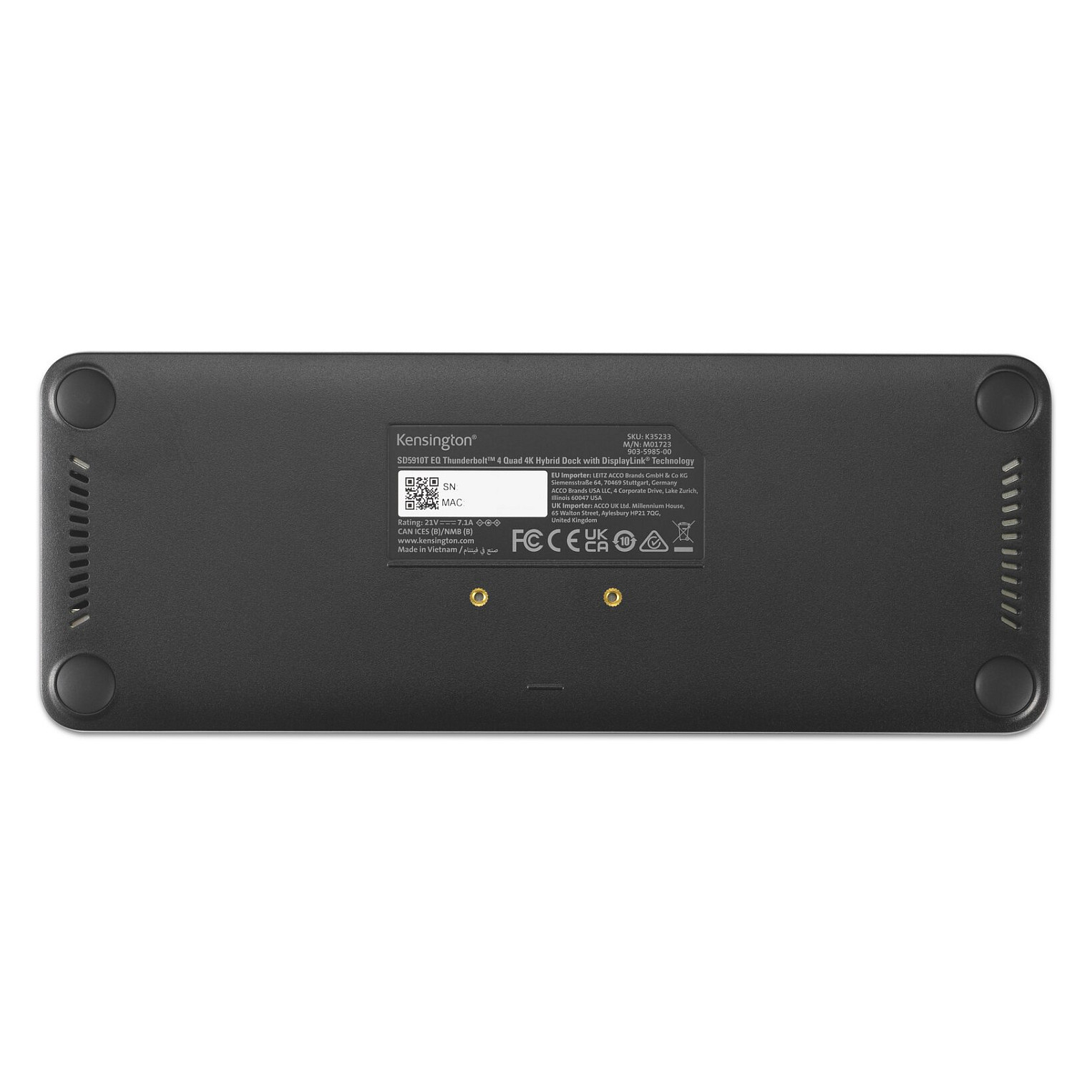 Docking Station Kensington SD5920T / Thunderbolt / 4x 4K Ekrane / USB-C / 140W PD - Zezë - 6