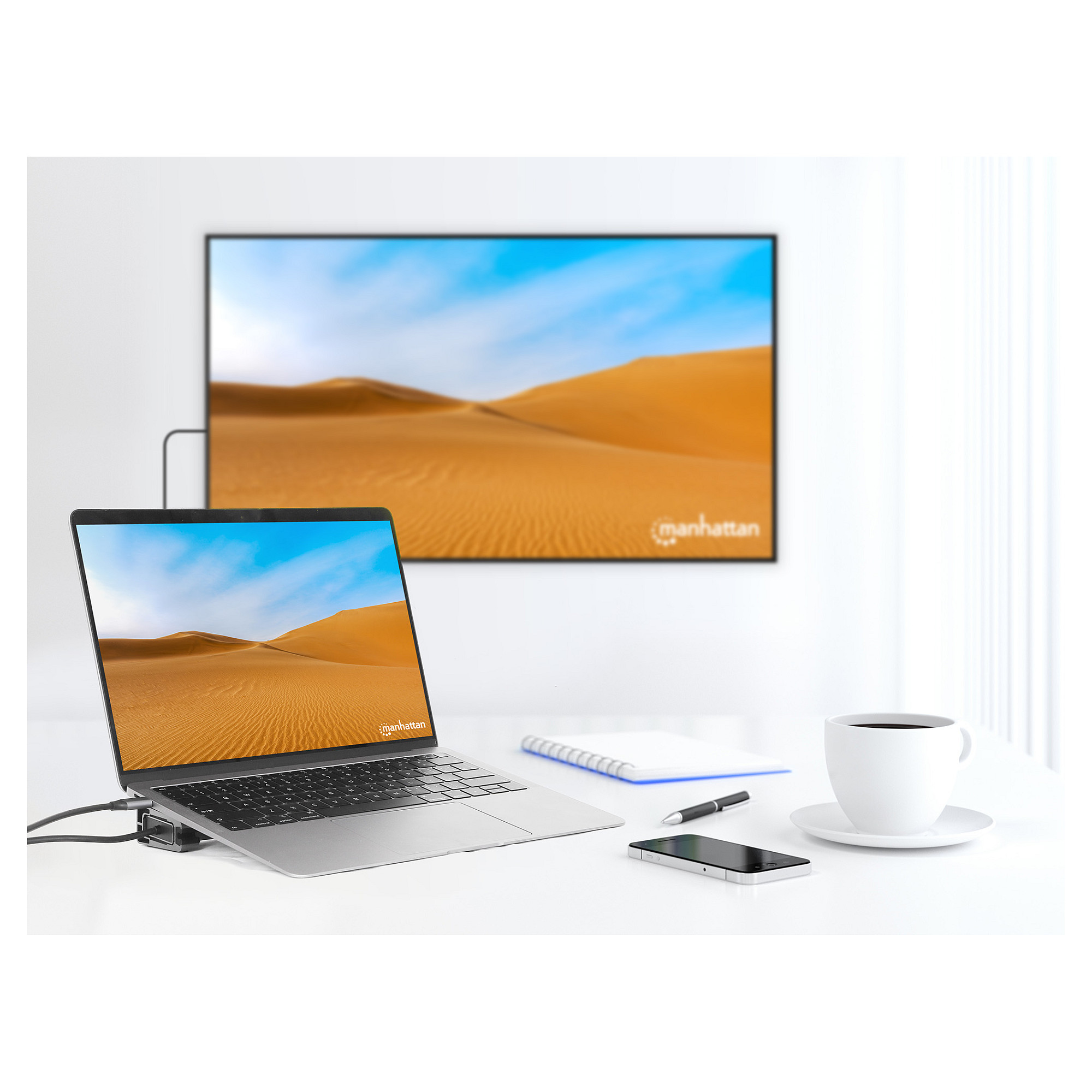Docking station MANHATTAN / 10-in-1 / 4K / USB-C / PD / 2xHDMI - 11
