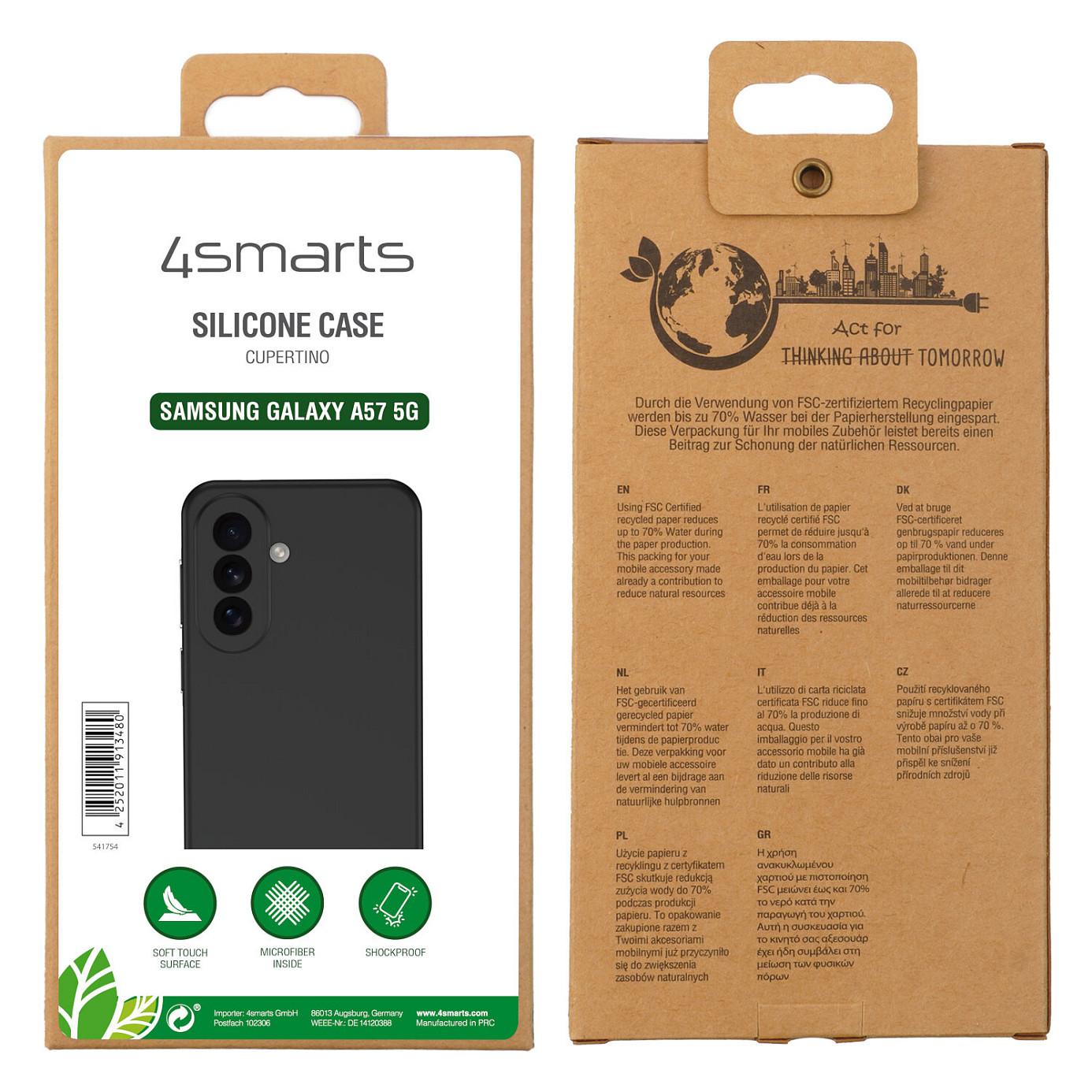Case për Telefon 4smarts Silicone Case Cupertino / Samsung Galaxy A57 5G / Silikon - Zezë - 5