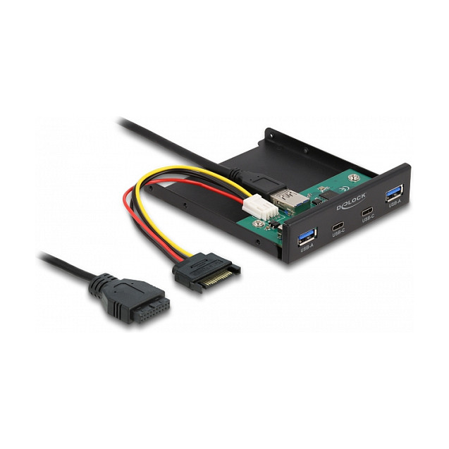 Front Panel DELOCK USB 3.2 Gen 1 / 3.5″ / 2×USB‑C + 2×USB‑A - Zezë - 1