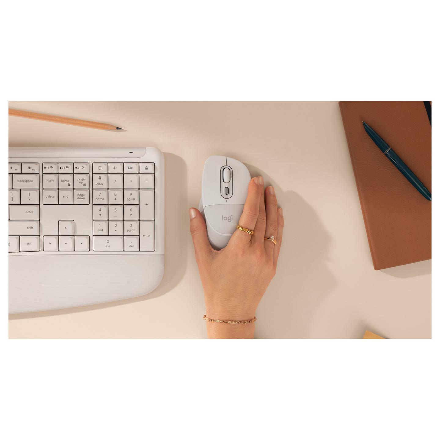 Maus pa Kabllo Logitech Signature Comfort Plus M850 L / Optik / 4.000 DPI / 6 Butona / Bluetooth - Bardhë - 2
