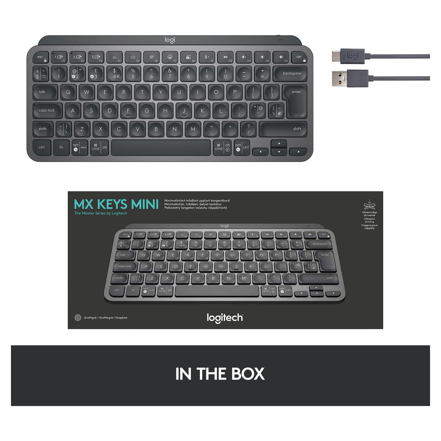 Tastierë pa kabllo Logitech MX Keys Mini / Bluetooth / QWERTZ DE / Backlit / Mini - Grafit - 13