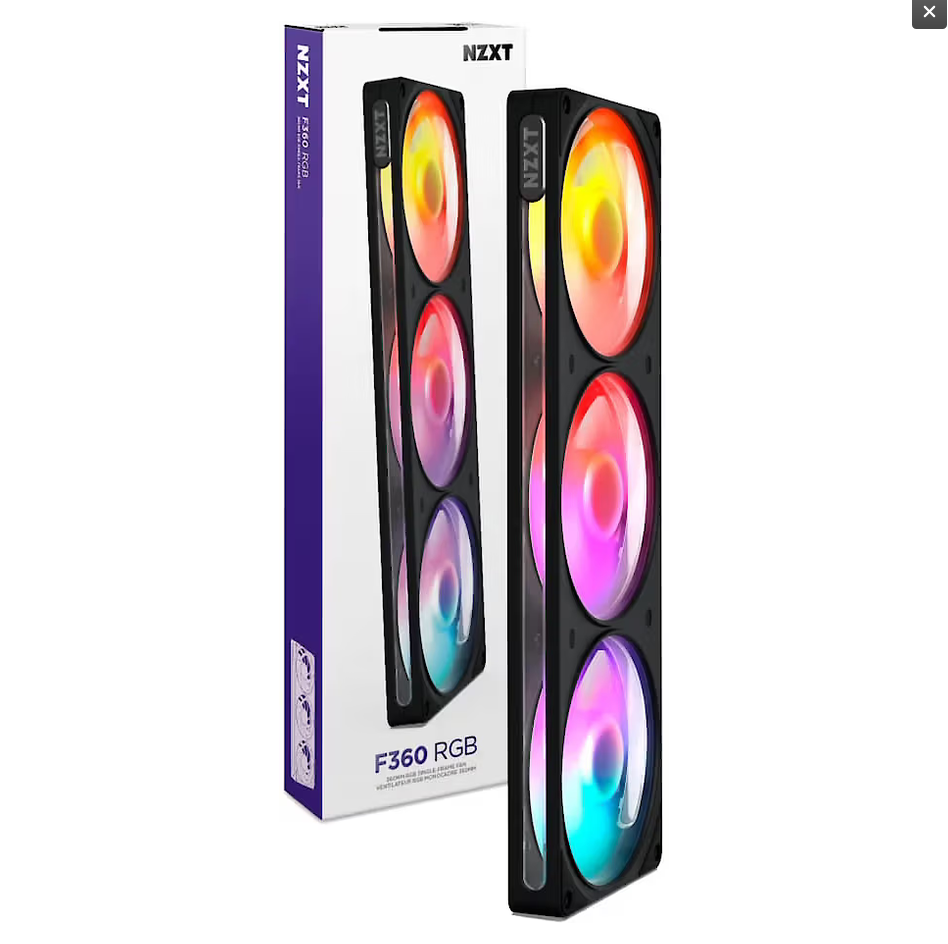 Ftohës për Kasë NZXT F360 / 360mm / 500-2400 RPM / ARGB / PWM – Zezë - 3