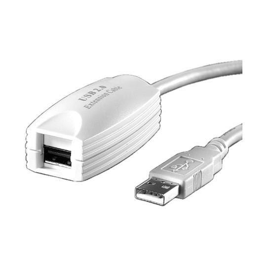 Kabllo USB VALUE 12.99.1100, USB-A mashkull në USB-A femër, USB 2.0, 480 Mbit/s, 5 m - Bardhë